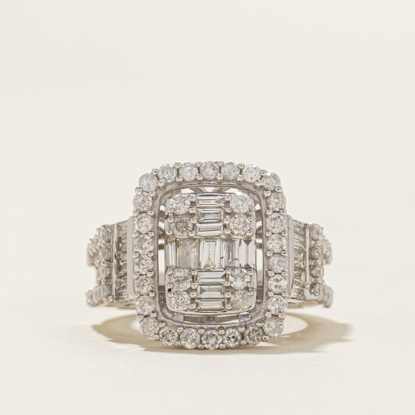 Diamond Cluster Halo Cocktail Ring | 1.62ctw | SZ 5.25 |