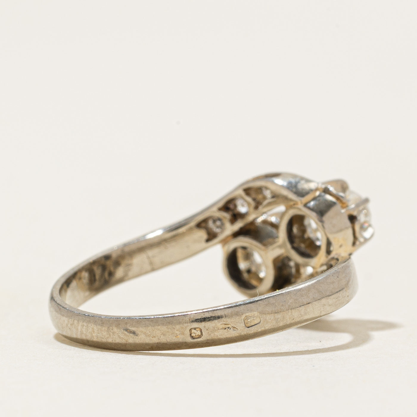 Illusion Set Diamond Bypass Ring | 0.35ctw | SZ 7.25 |