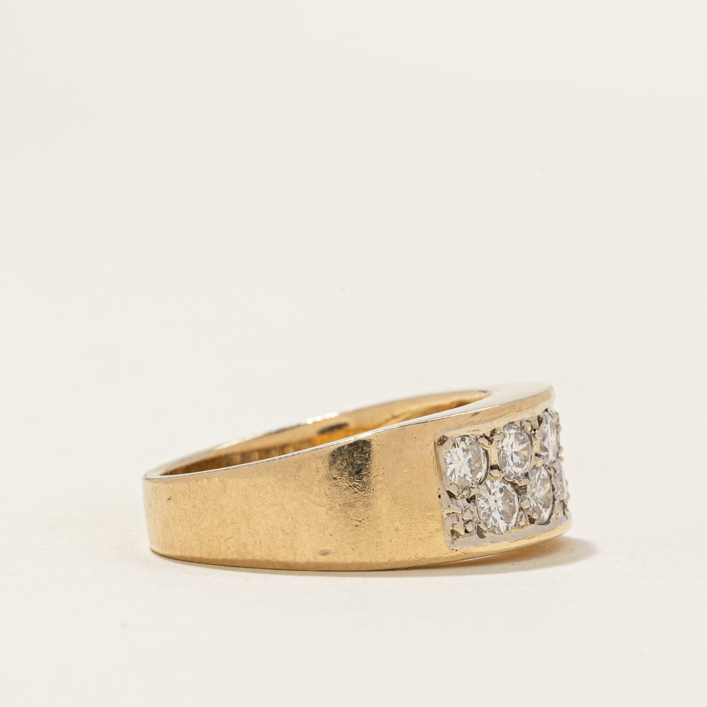 Flush Set Double Row Diamond Band | 1ctw | SZ 6.75 |