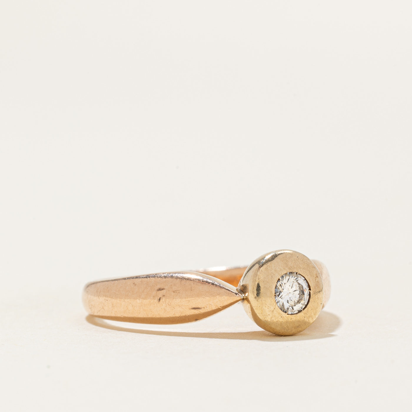 Flush Set Diamond Reverse Tapered Ring | 0.18ct | SZ 9.25 |