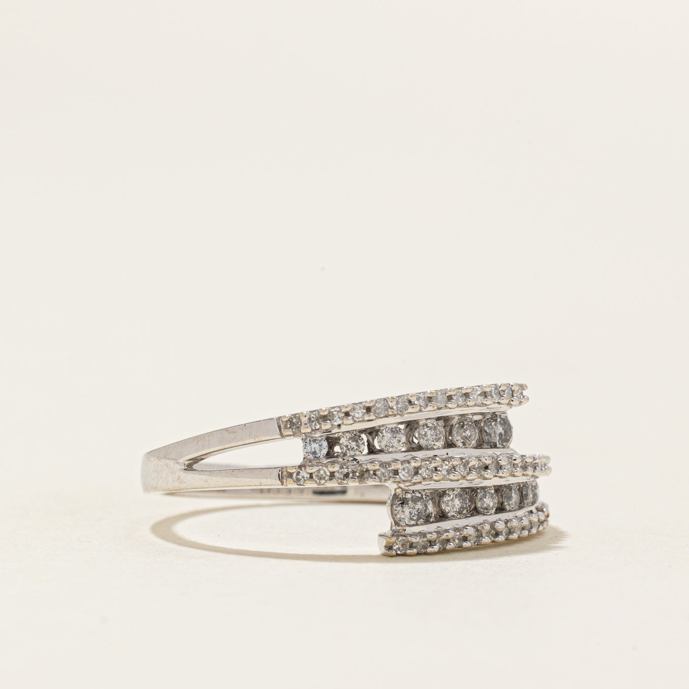 Multi Row Diamond Bypass Ring | 0.27ctw | SZ 7.5 |