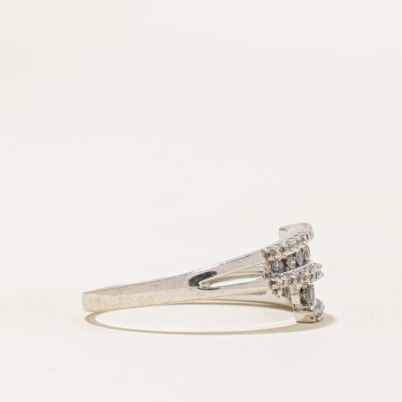 Multi Row Diamond Bypass Ring | 0.27ctw | SZ 7.5 |