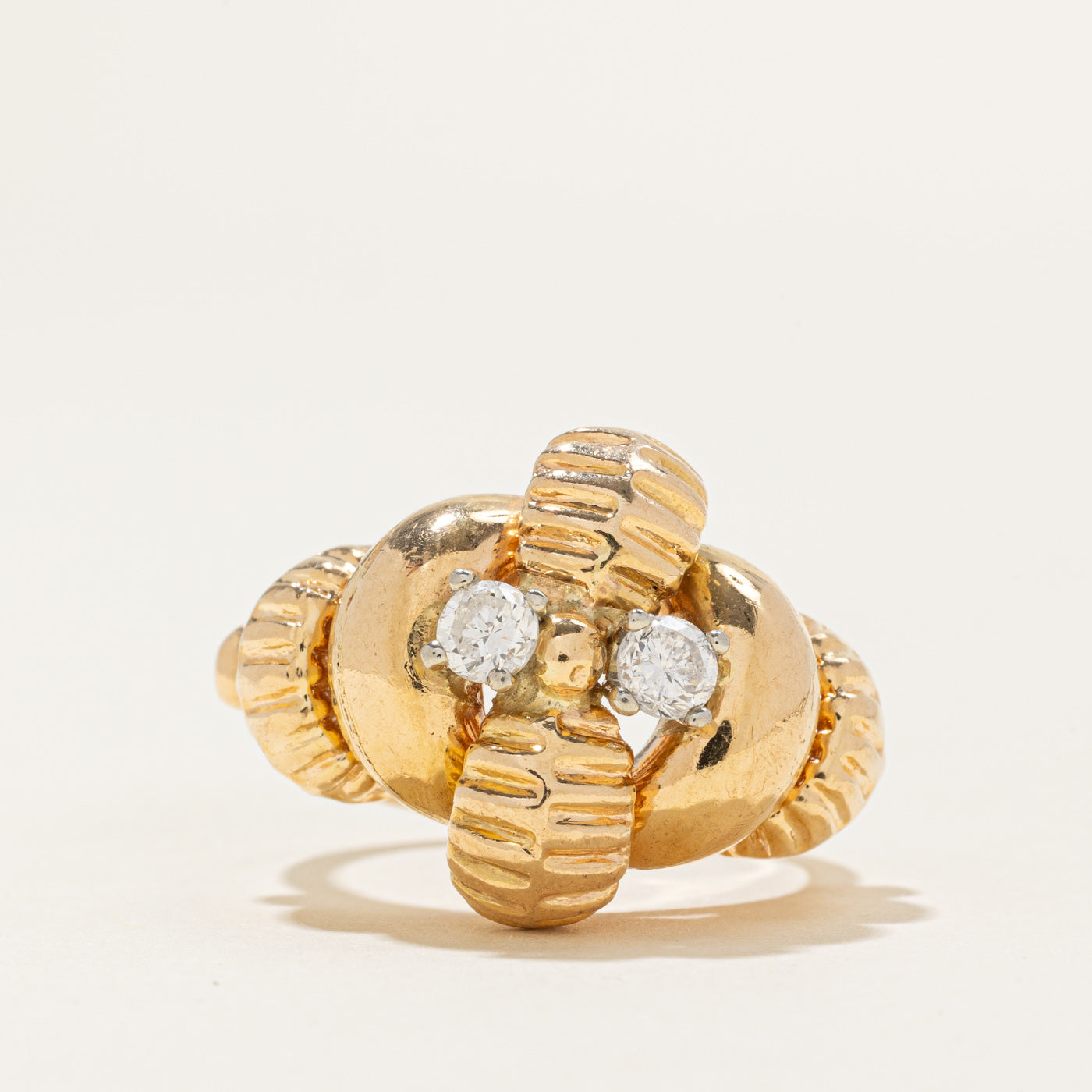 Two Stone Diamond Abstract Cocktail Ring | 0.31ctw | SZ 8.0 |