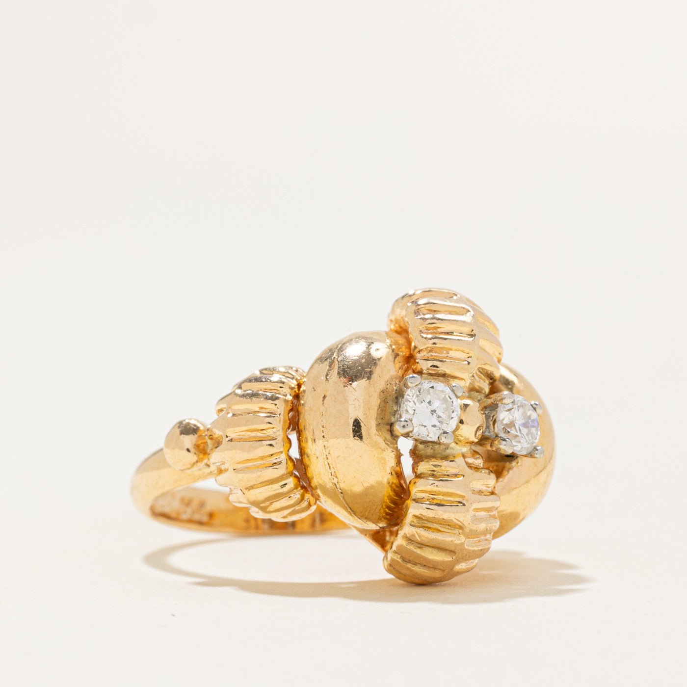 Two Stone Diamond Abstract Cocktail Ring | 0.31ctw | SZ 8.0 |