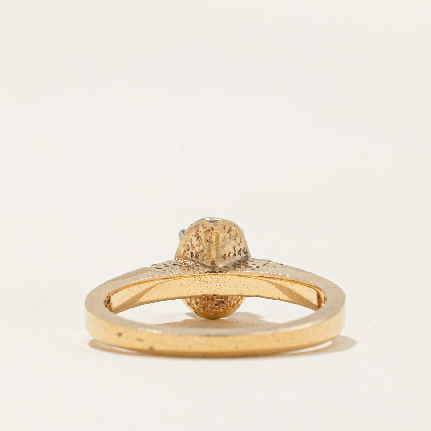 High Set Solitaire Diamond Textured Ring | 0.23ct | SZ 6.25 |