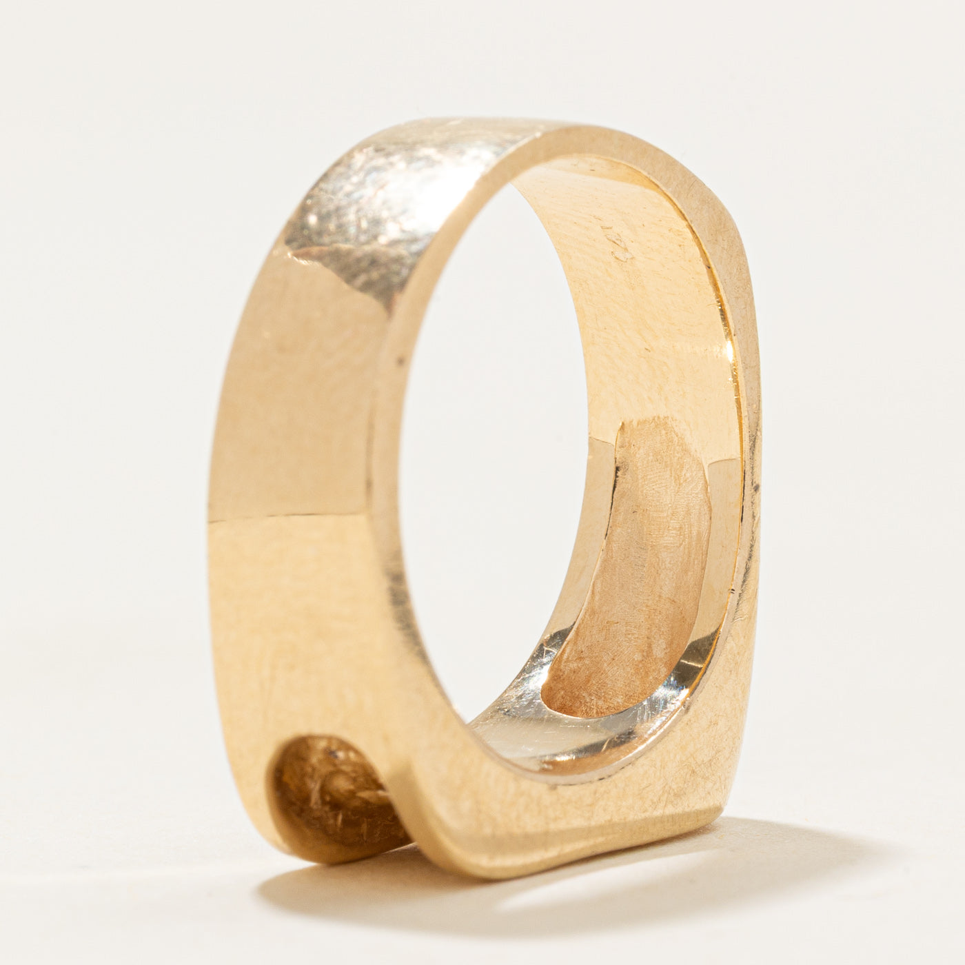 Bezel Set Side Diamond Textured Ring | 0.4ct | SZ 7.25 |