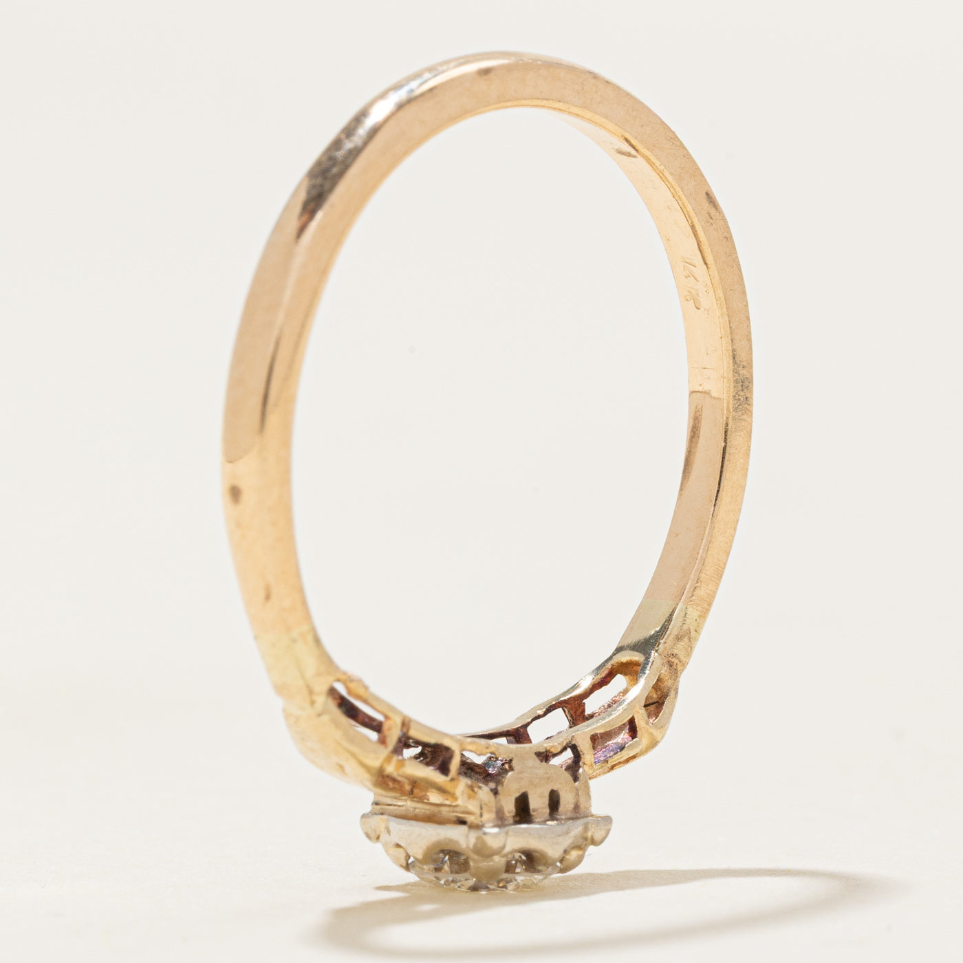 Illusion Set Solitaire Diamond Textured Ring | 0.32ct | SZ 8.0 |