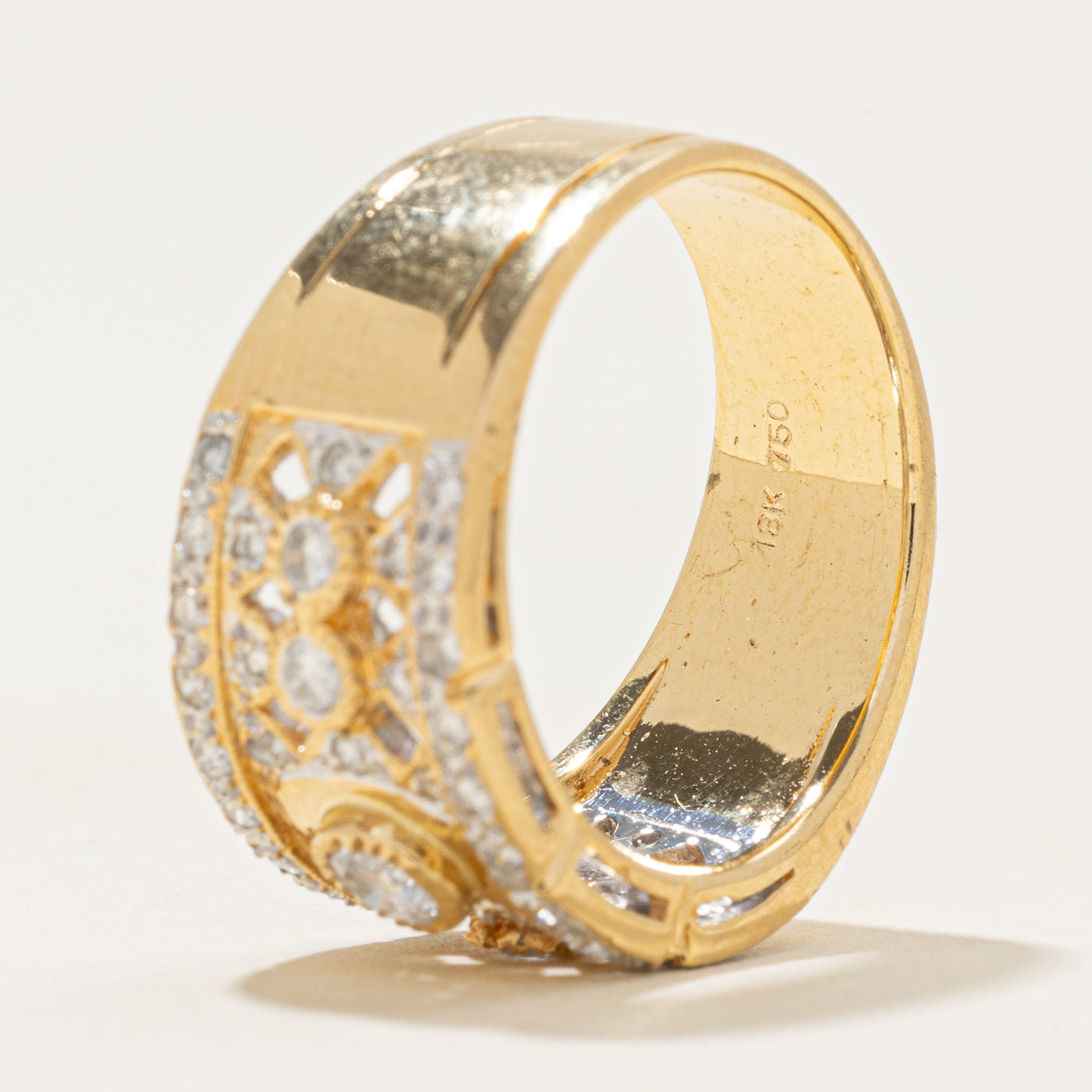 Diamond Cluster Openwork Wide Band | 0.45ctw | SZ 6.75 |