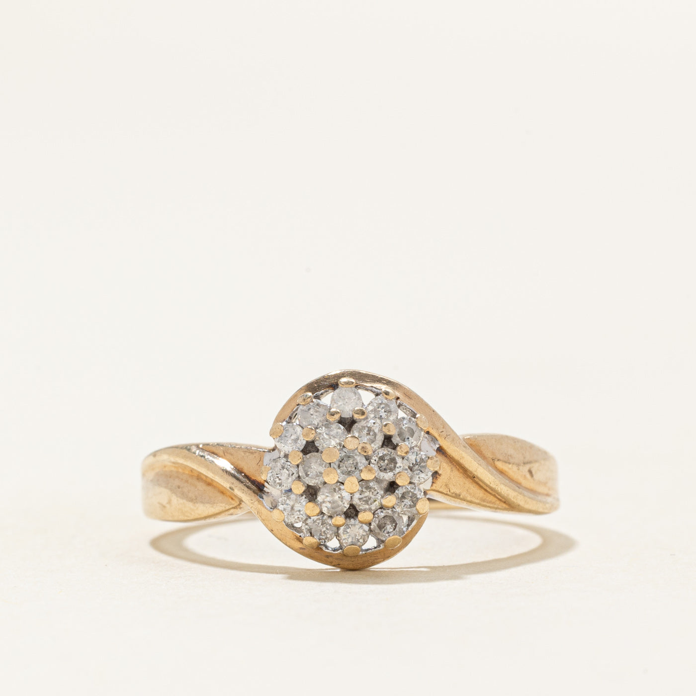 Diamond Cluster Bypass Ring | 0.25ctw | SZ 7.25 |