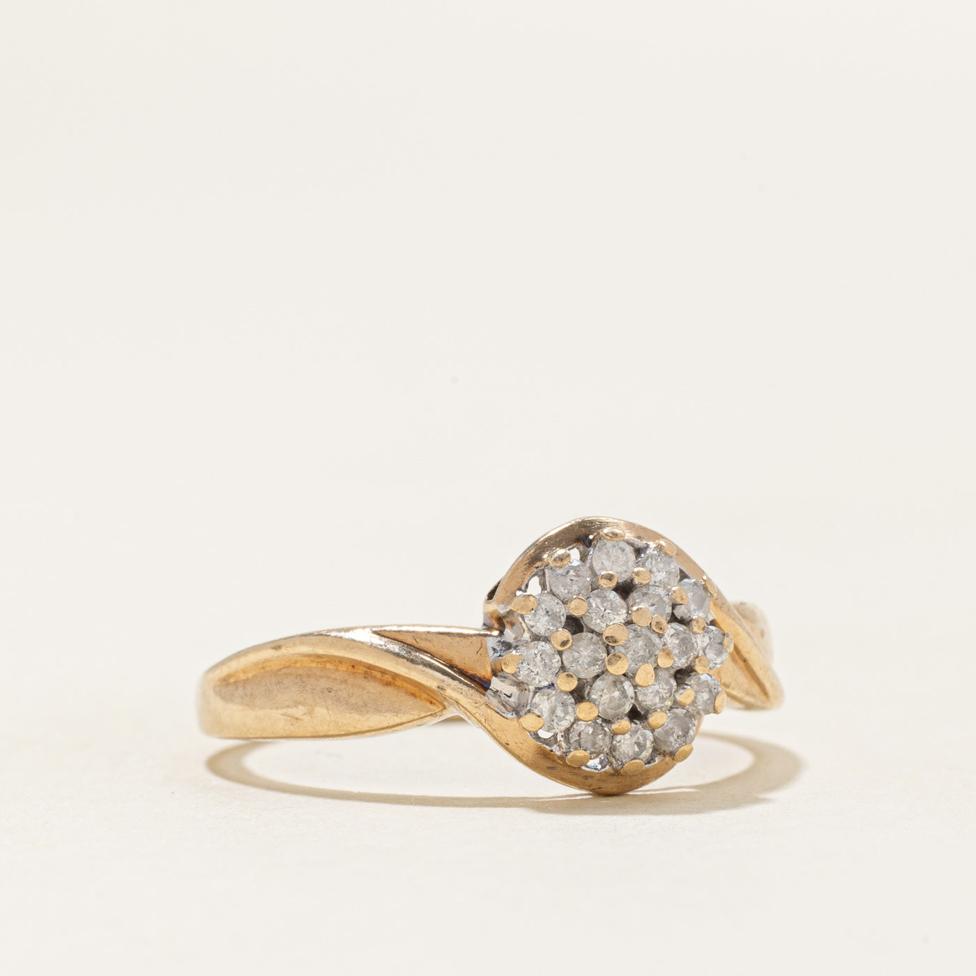 Diamond Cluster Bypass Ring | 0.25ctw | SZ 7.25 |