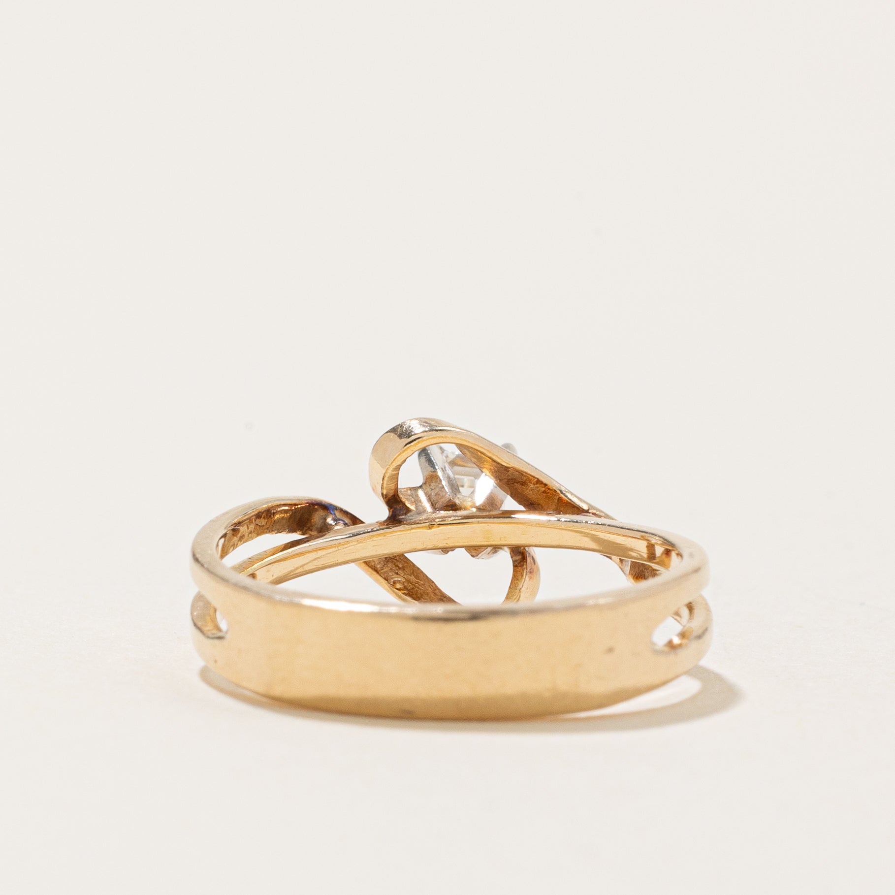 Bague croisée en diamant taille Asscher | 0,1 ct | Taille 4,75 |