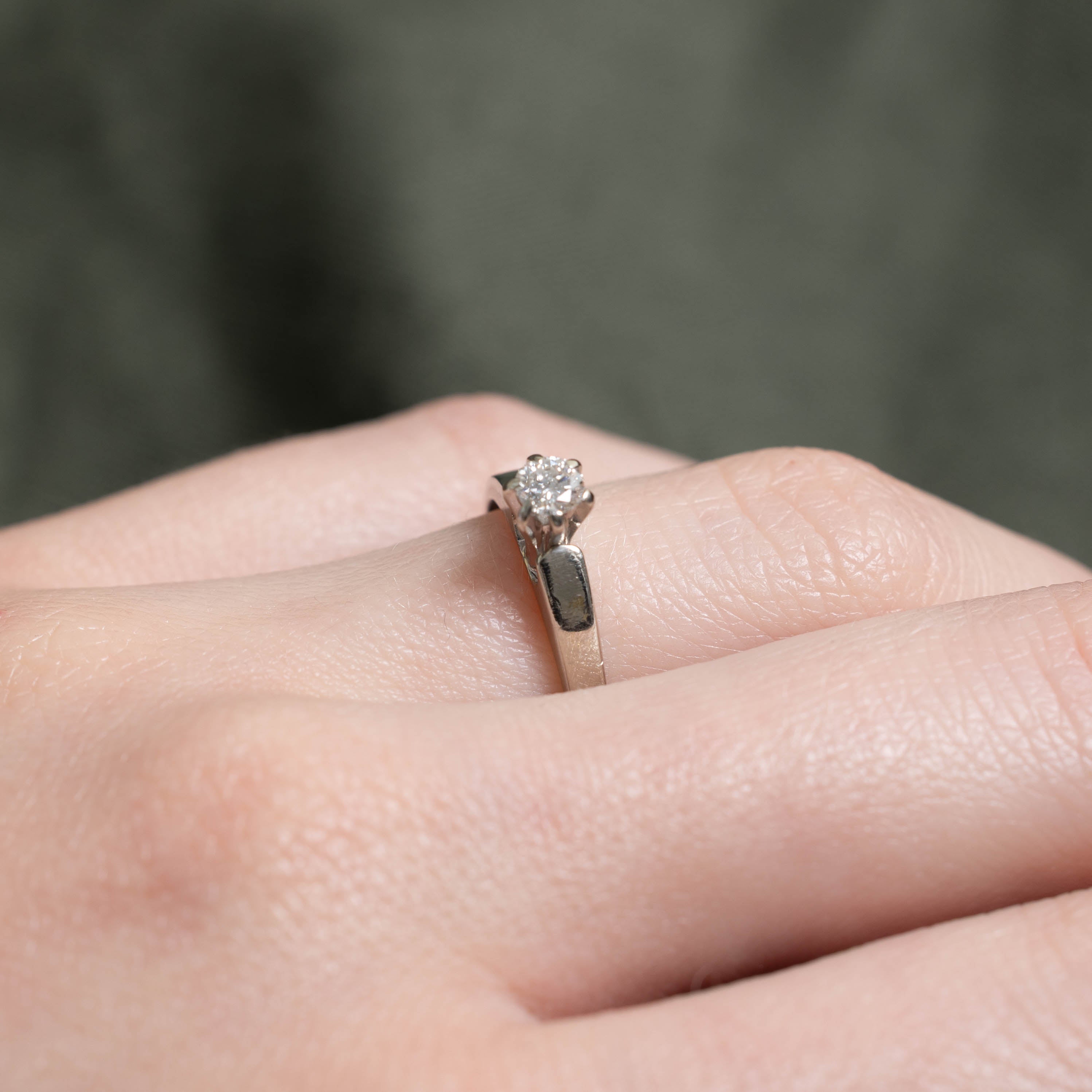 18k Six Prong Solitaire Diamond Ring | 0.16ctw | SZ 6