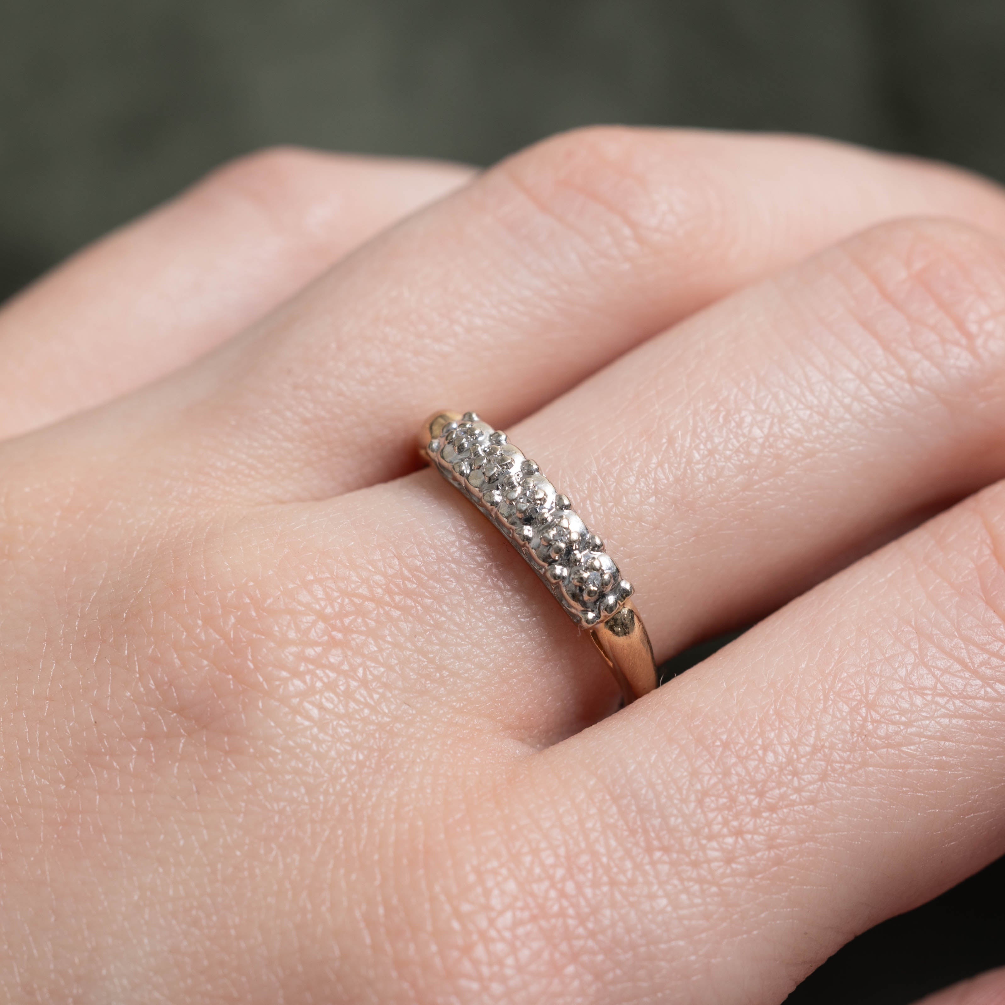 14k Five Stone Illusion Set Diamond Ring | 0.06ctw | SZ 8.25