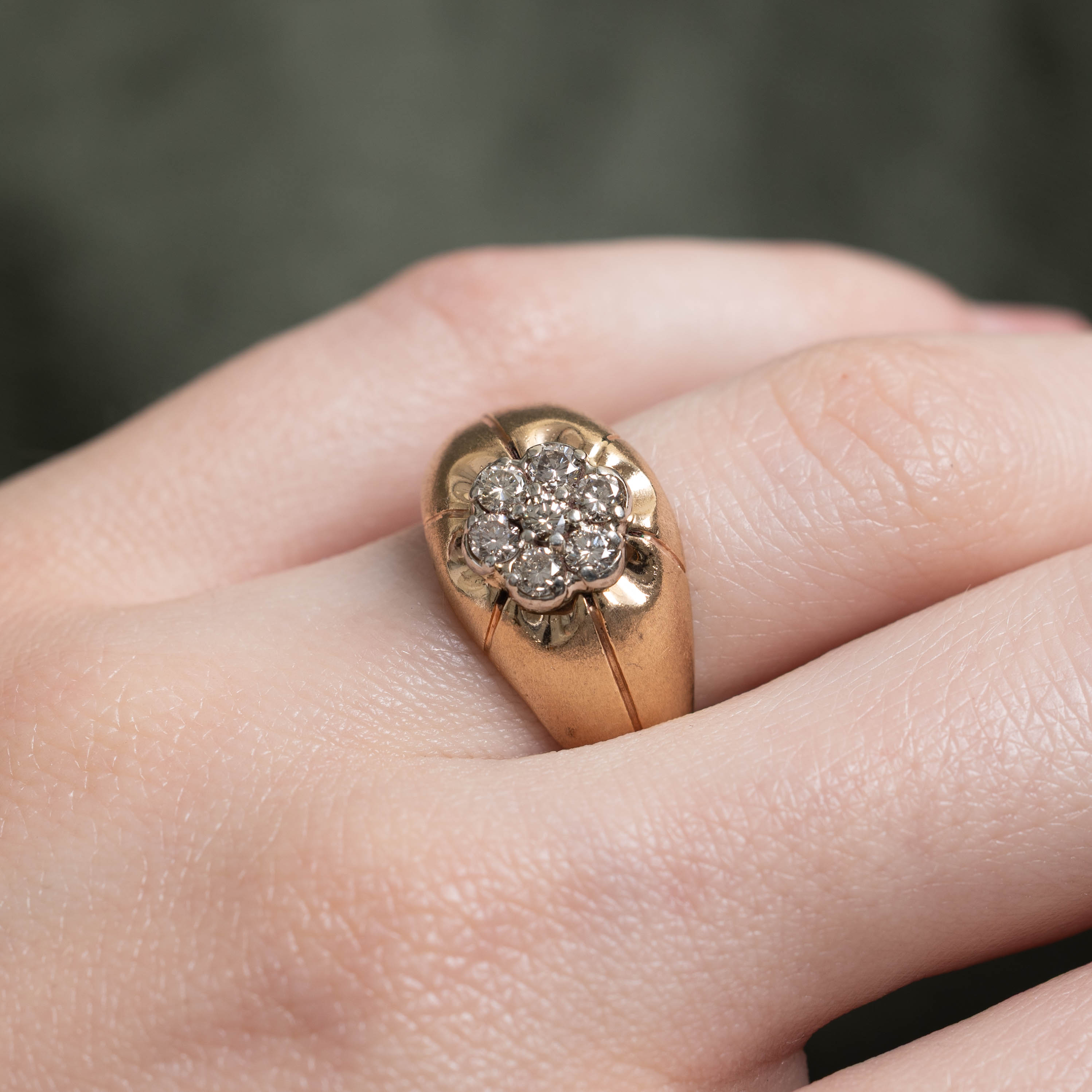 14k Diamond Daisy Cluster Dome Ring | 0.50ctw | SZ 6.25