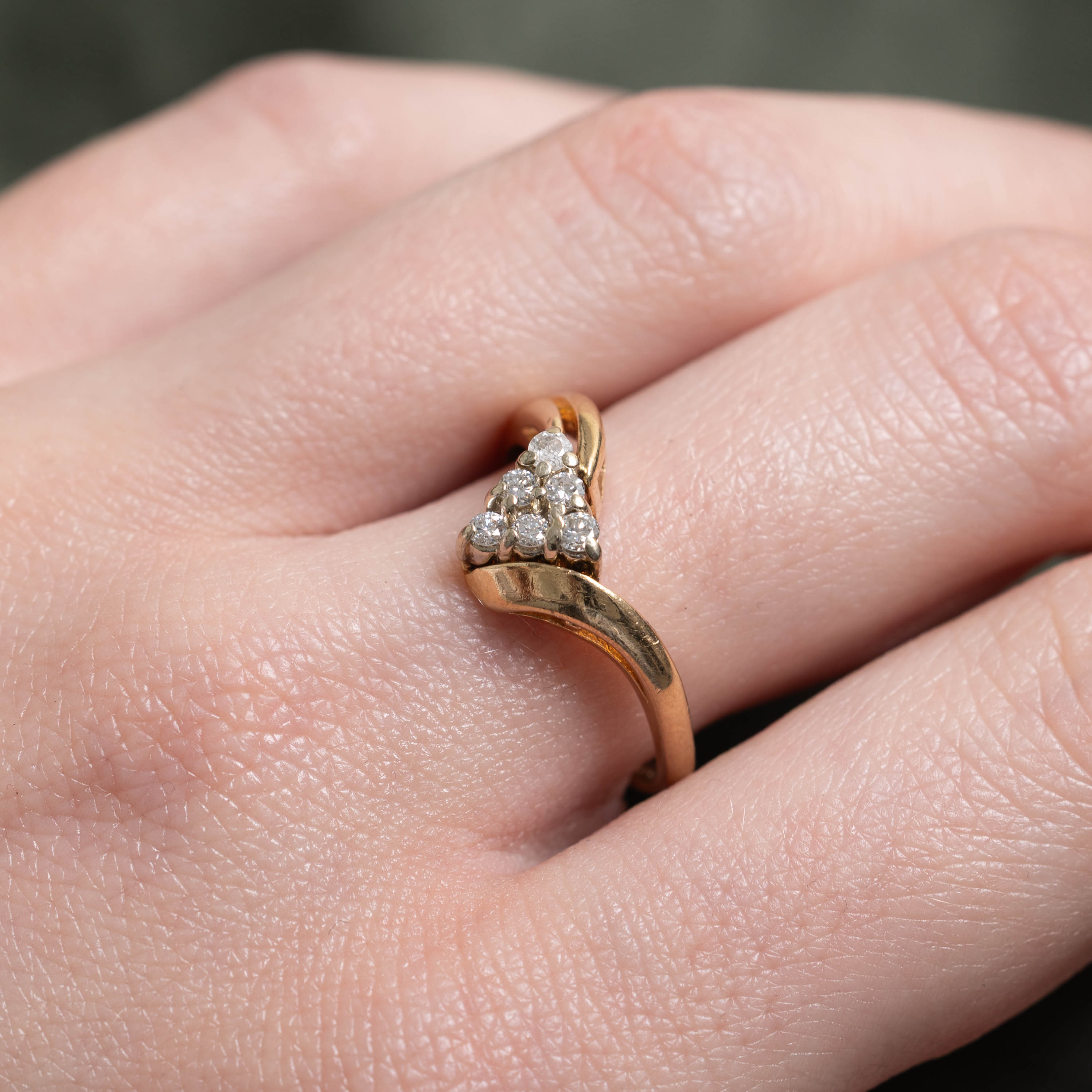 14k Diamond Triangle Cluster Ring | 0.21ctw | SZ 7