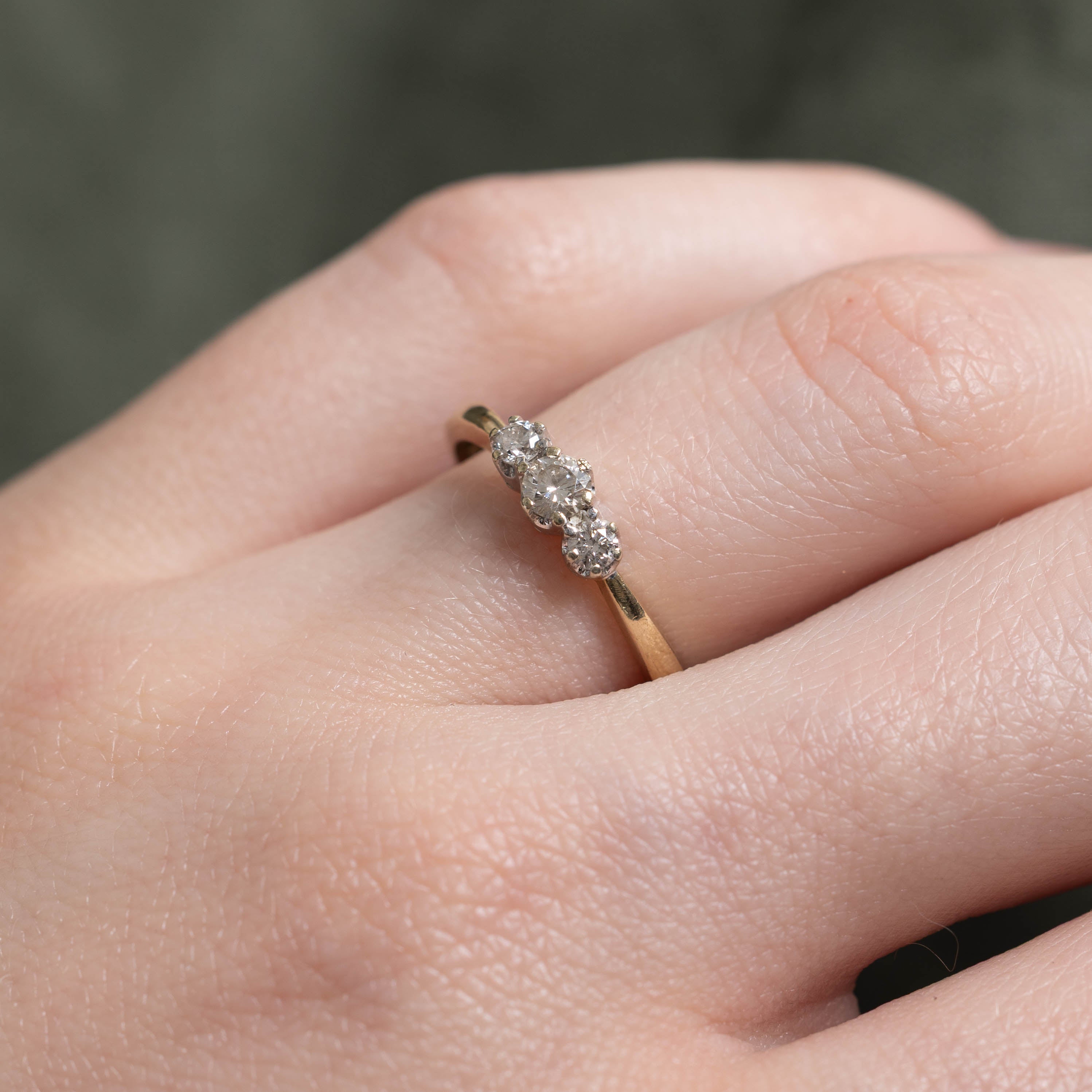 Three Stone Diamond Reverse Tapered Ring | 0.28ctw | SZ 5.75