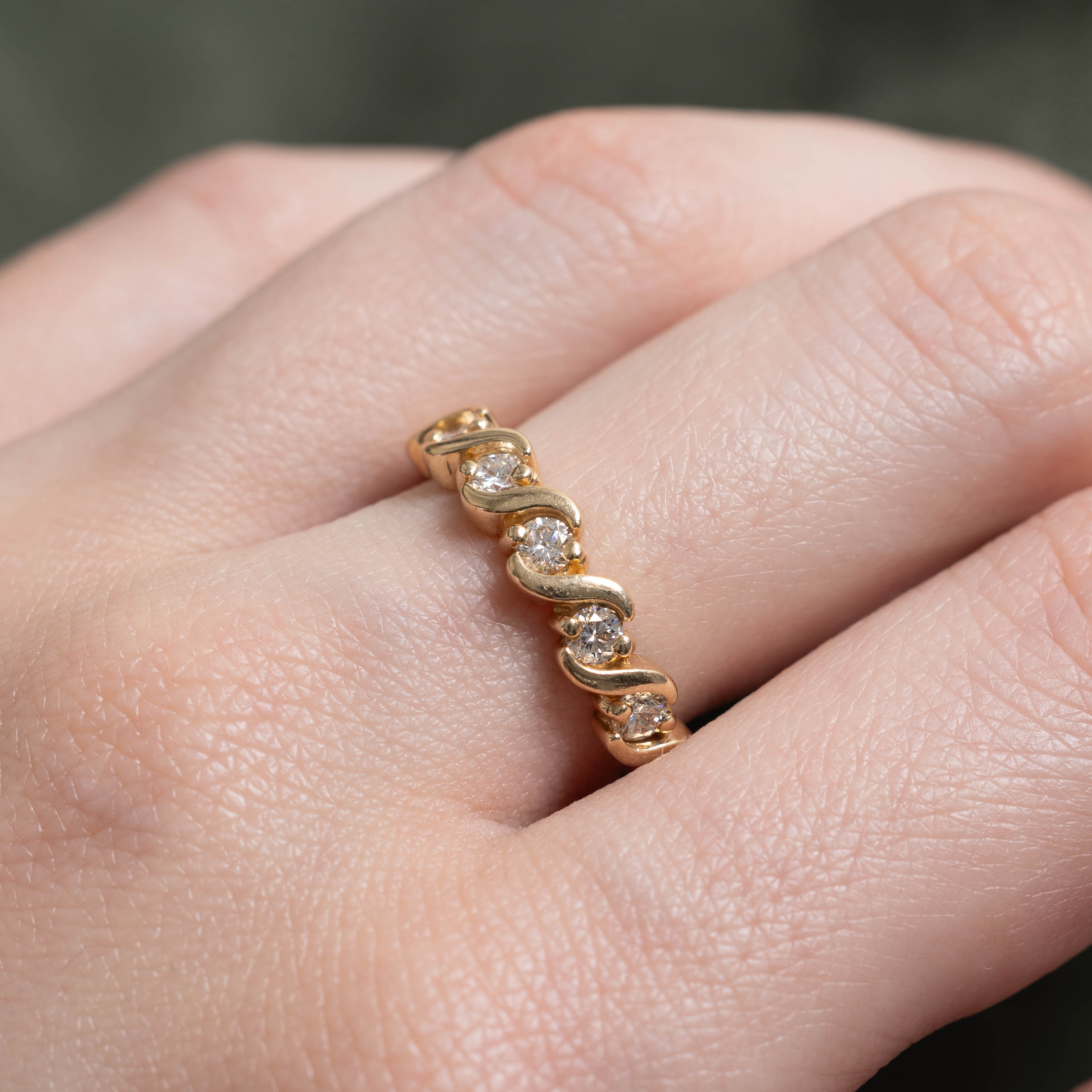 14k Five Stone Diamond Wavy Ring | 0.45ctw | SZ 6.5