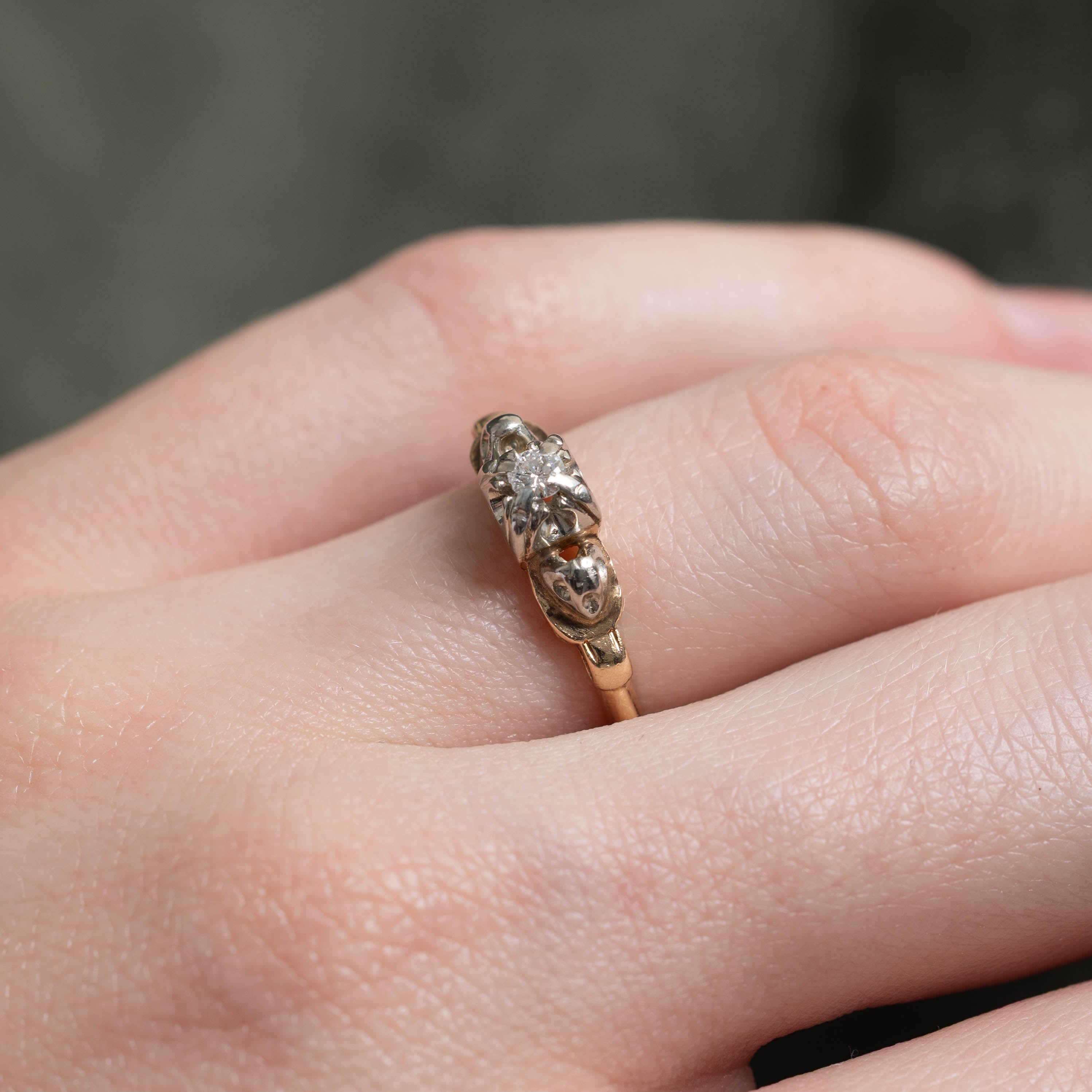14k Two Tone Illusion Set Diamond Ring | 0.07ctw | SZ 6.25