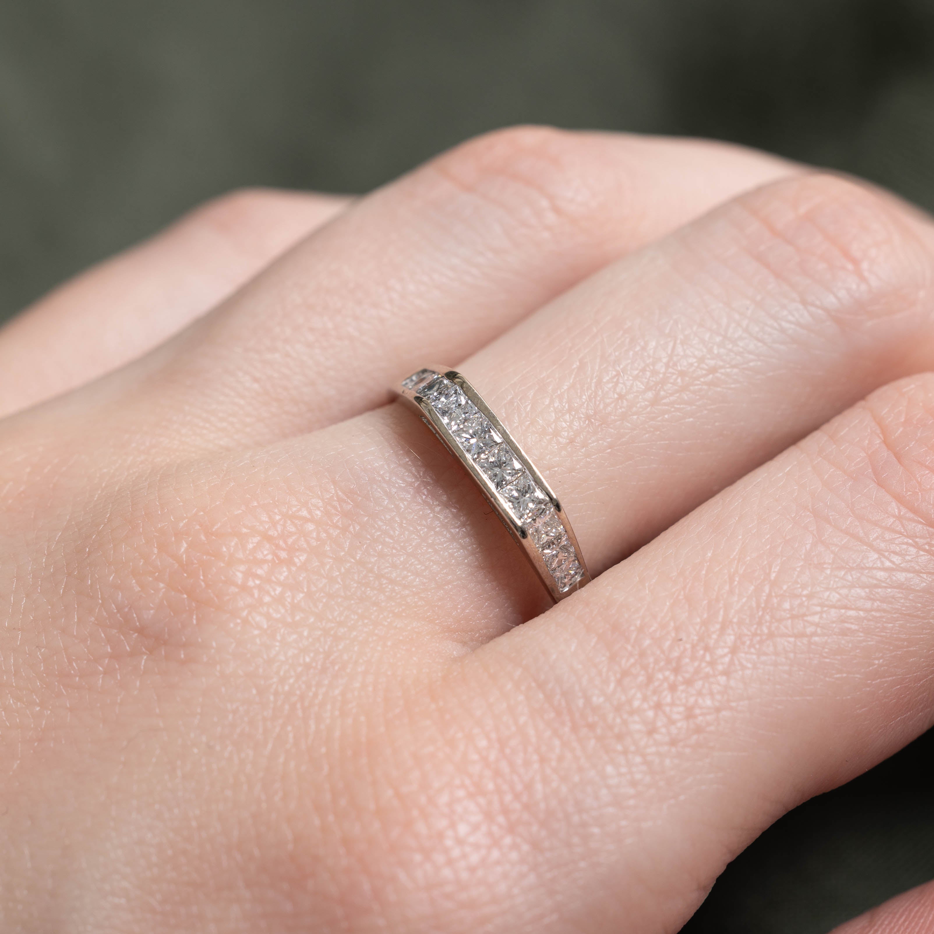 14k Channel Set Princess Cut Diamond Ring | 0.82ctw | SZ 7.75