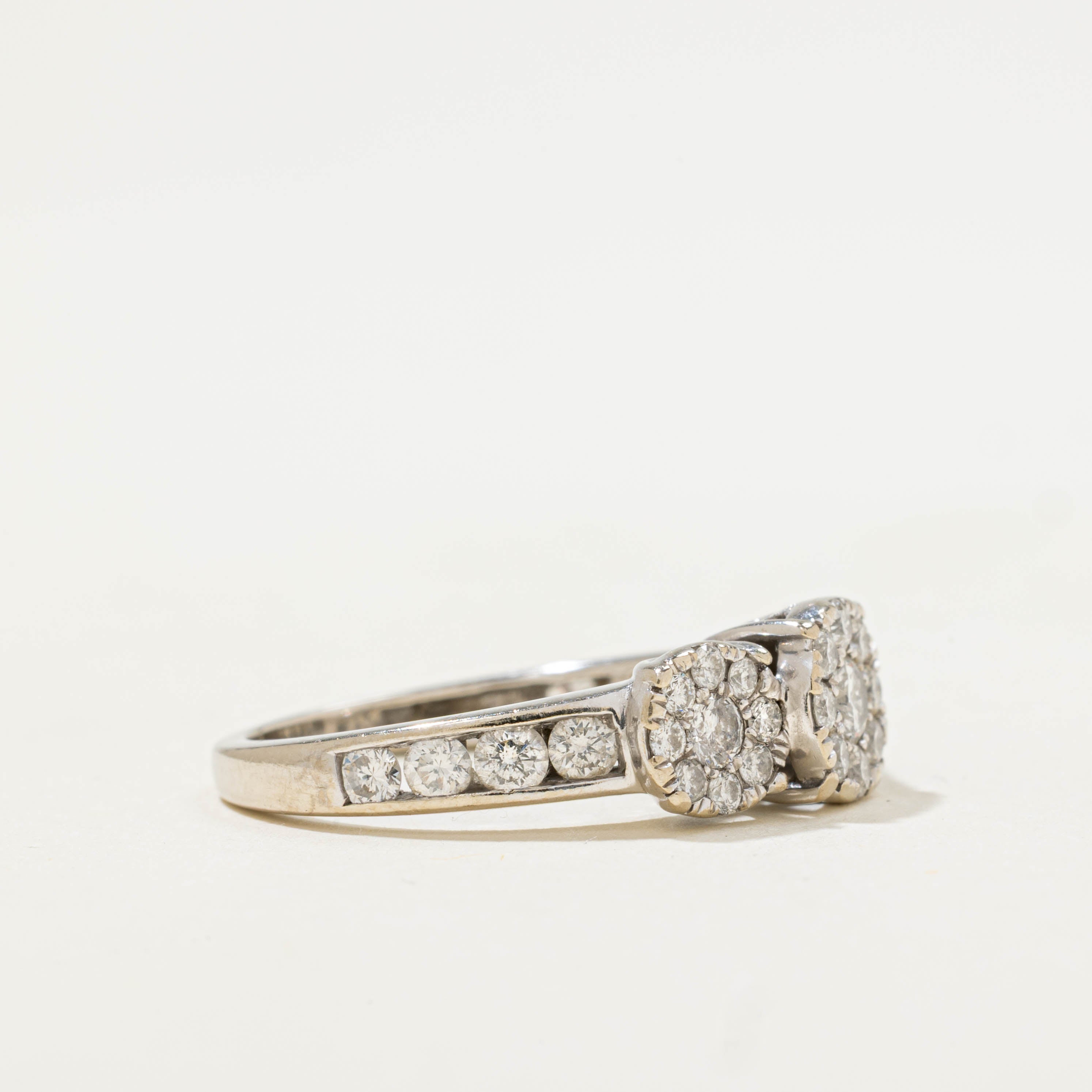 10k Diamond Triple Daisy Cluster Ring | 1.00ctw | SZ 5.75
