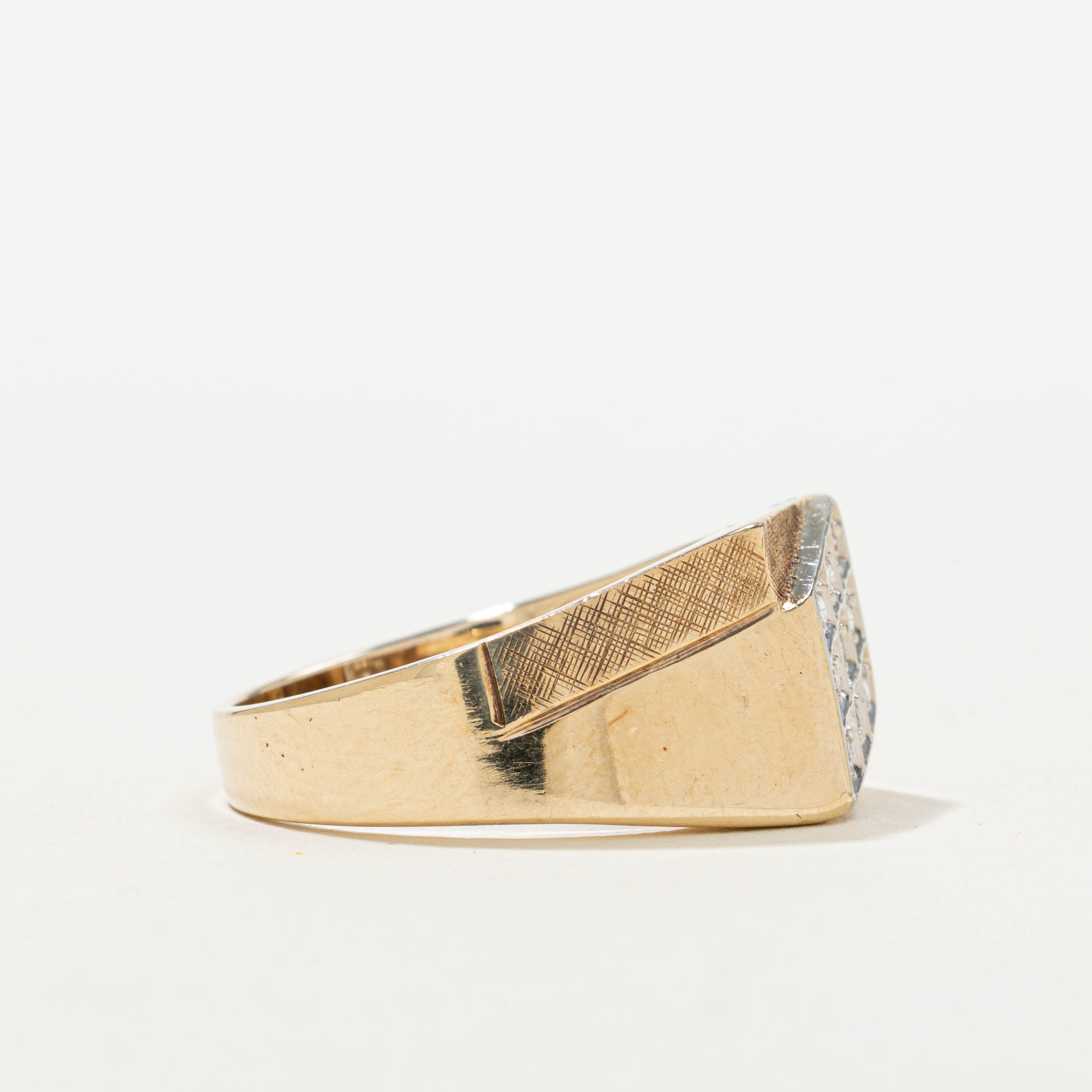 10k Diamond Diagram Grid Ring | 0.14ctw | SZ 10.25