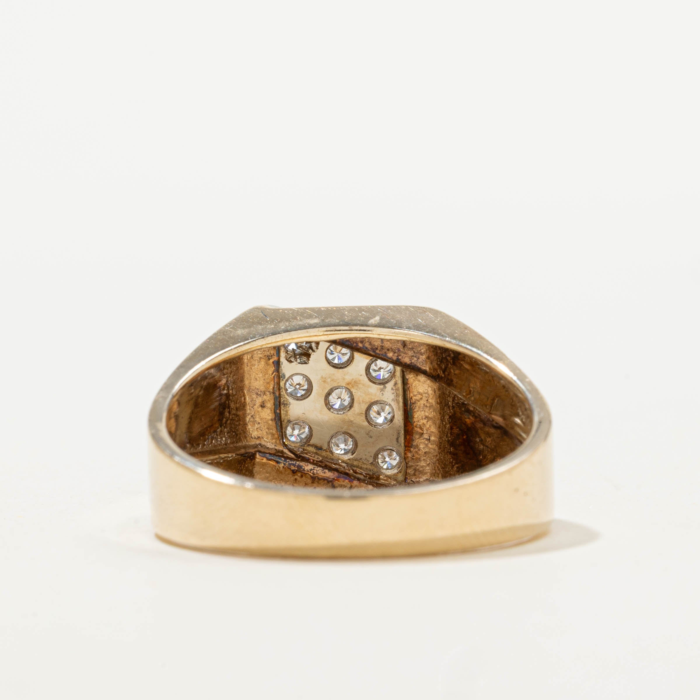 10k Diamond Diagram Grid Ring | 0.14ctw | SZ 10.25