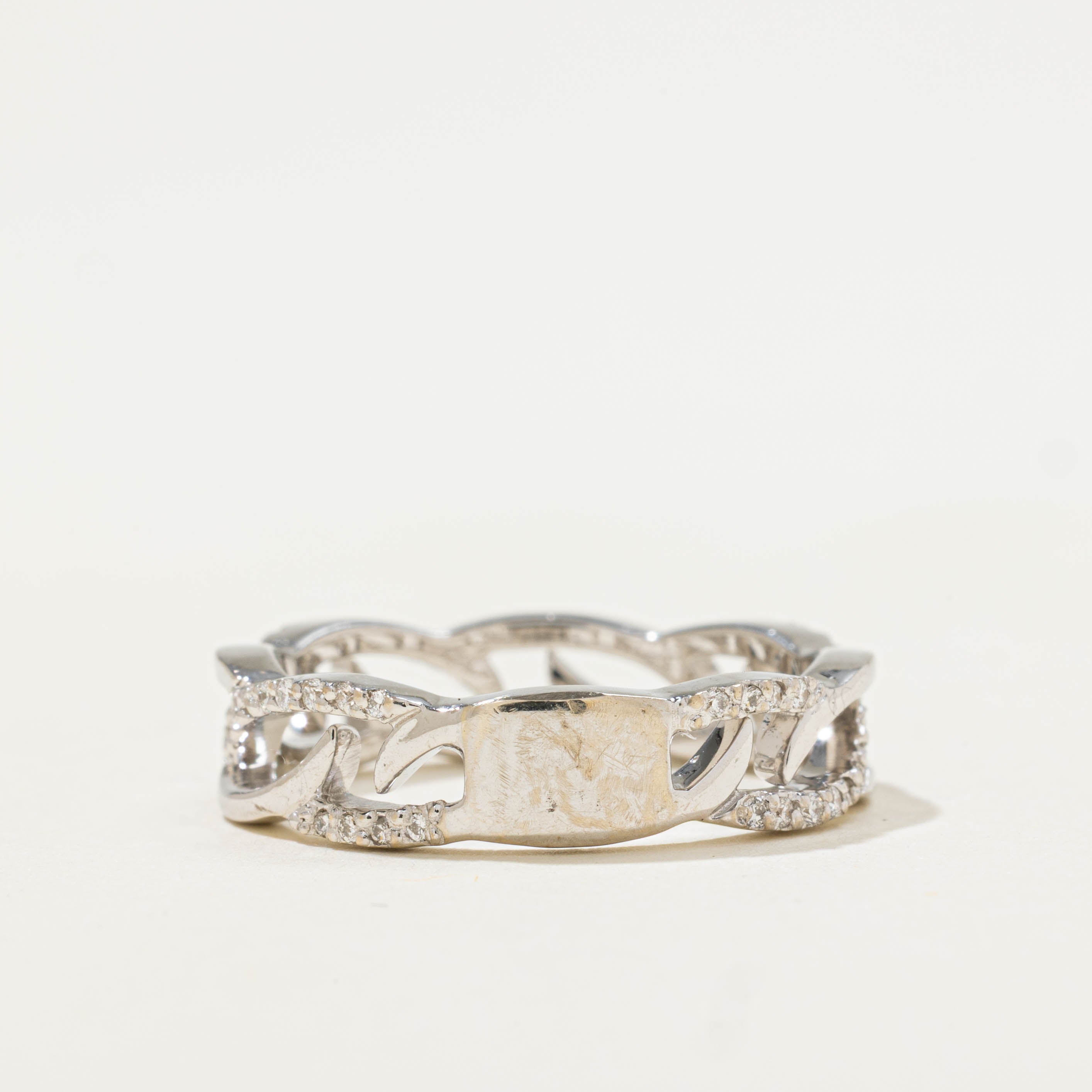 18k Diamond Openwork Chain Ring | 0.26ctw | 5.00mm | SZ 6.75