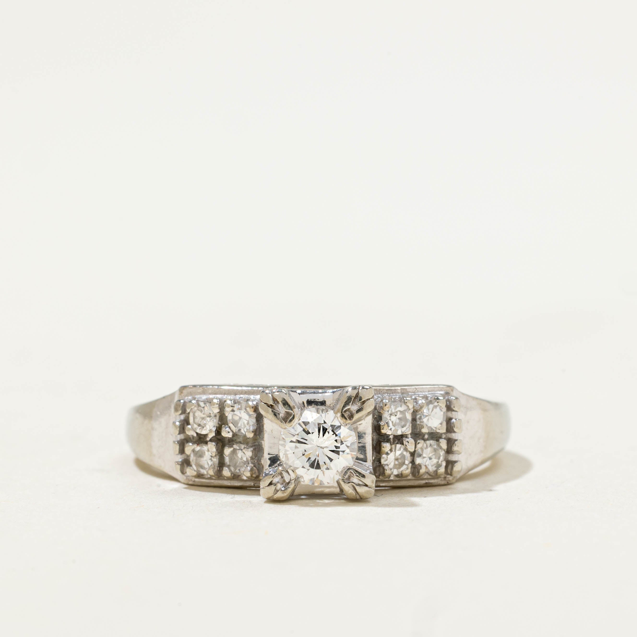 14k Illusion Set Diamond Grid Ring | 0.39ctw | SZ 7.25