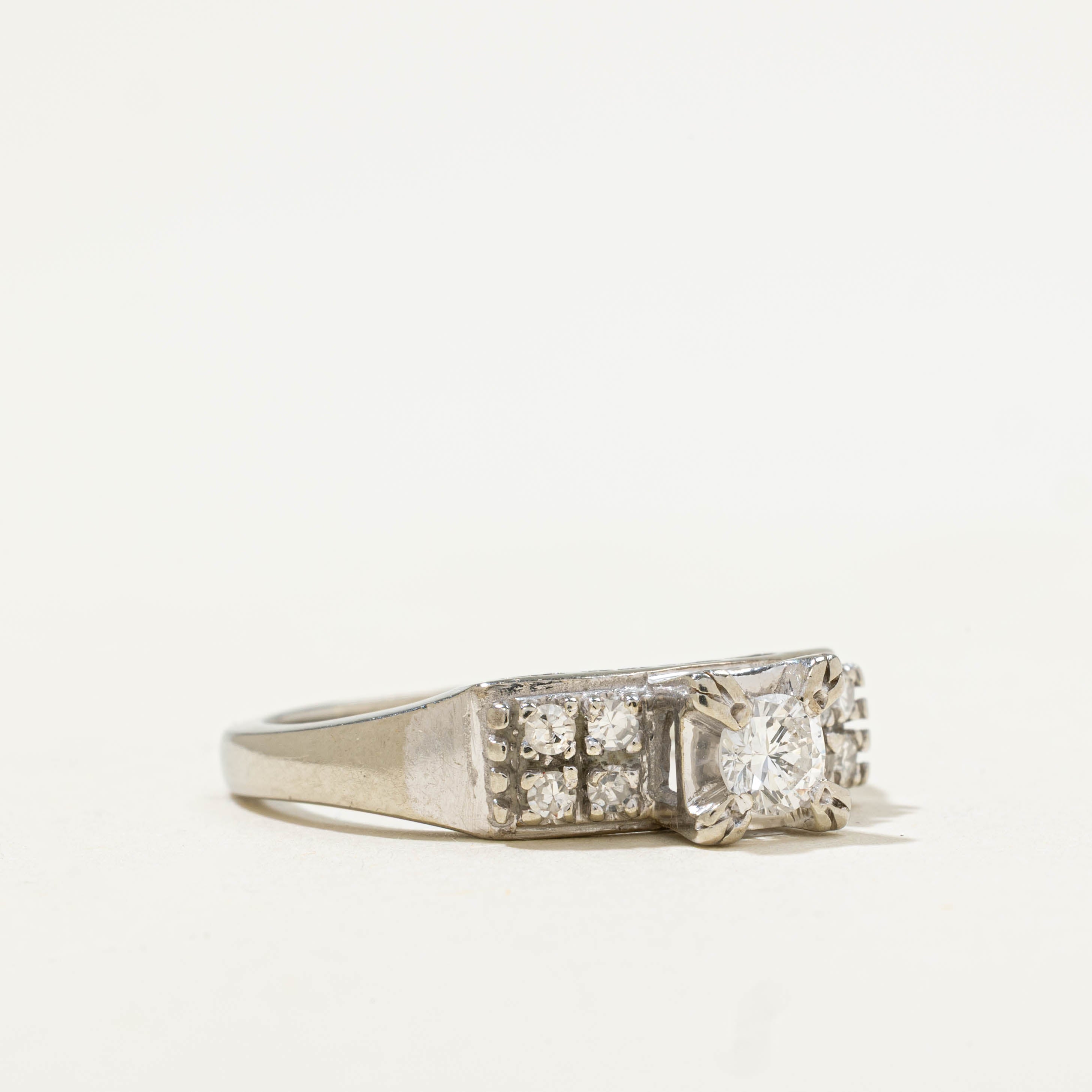 14k Illusion Set Diamond Grid Ring | 0.39ctw | SZ 7.25