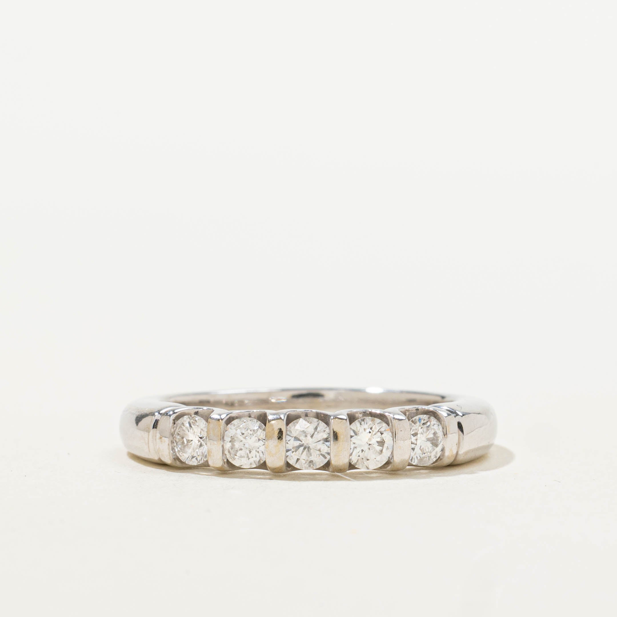 14k Tension Set Five Stone Diamond Ring | 0.44ctw | SZ 6.75