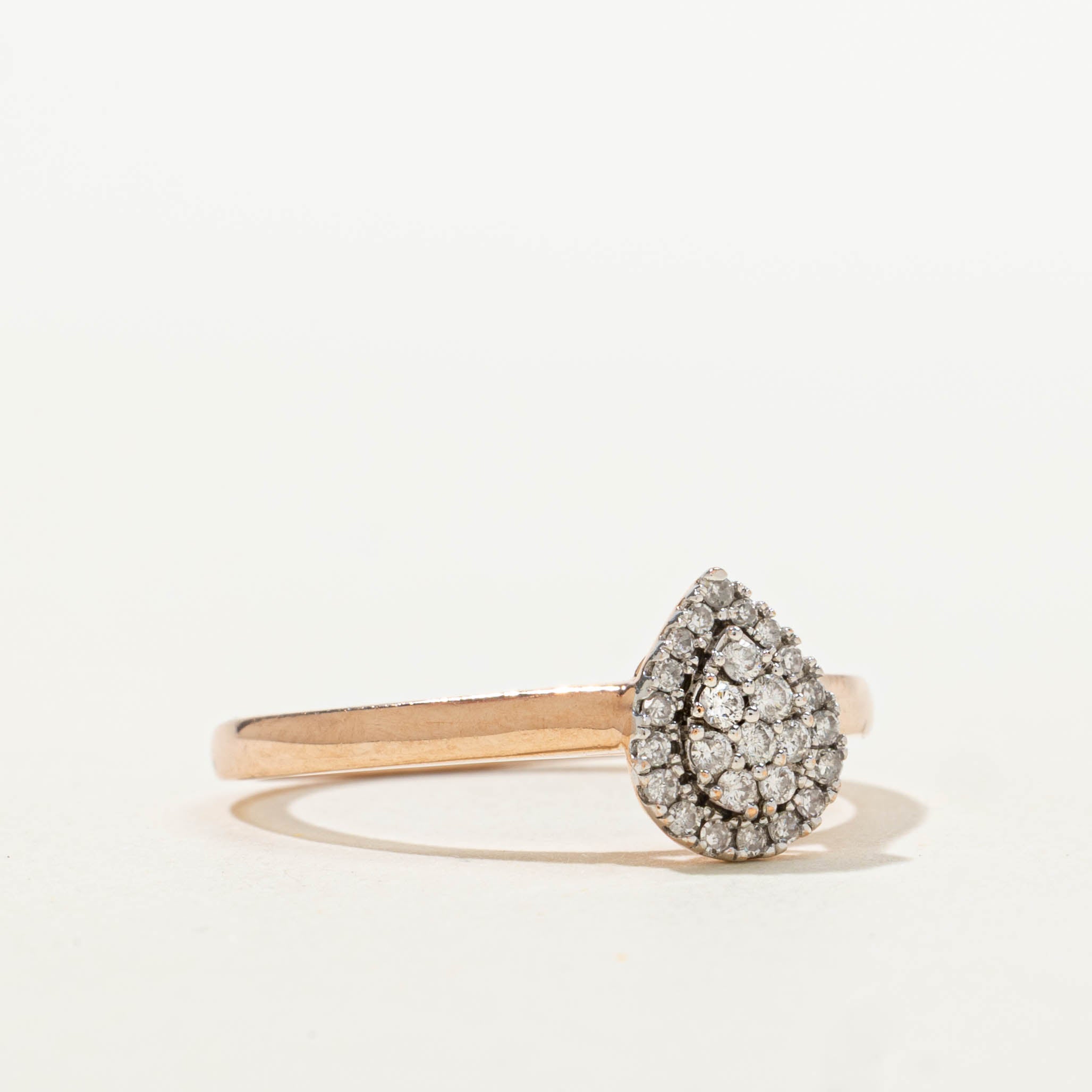 10k Diamond Pear Cluster Ring | 0.15ctw | SZ 7.25