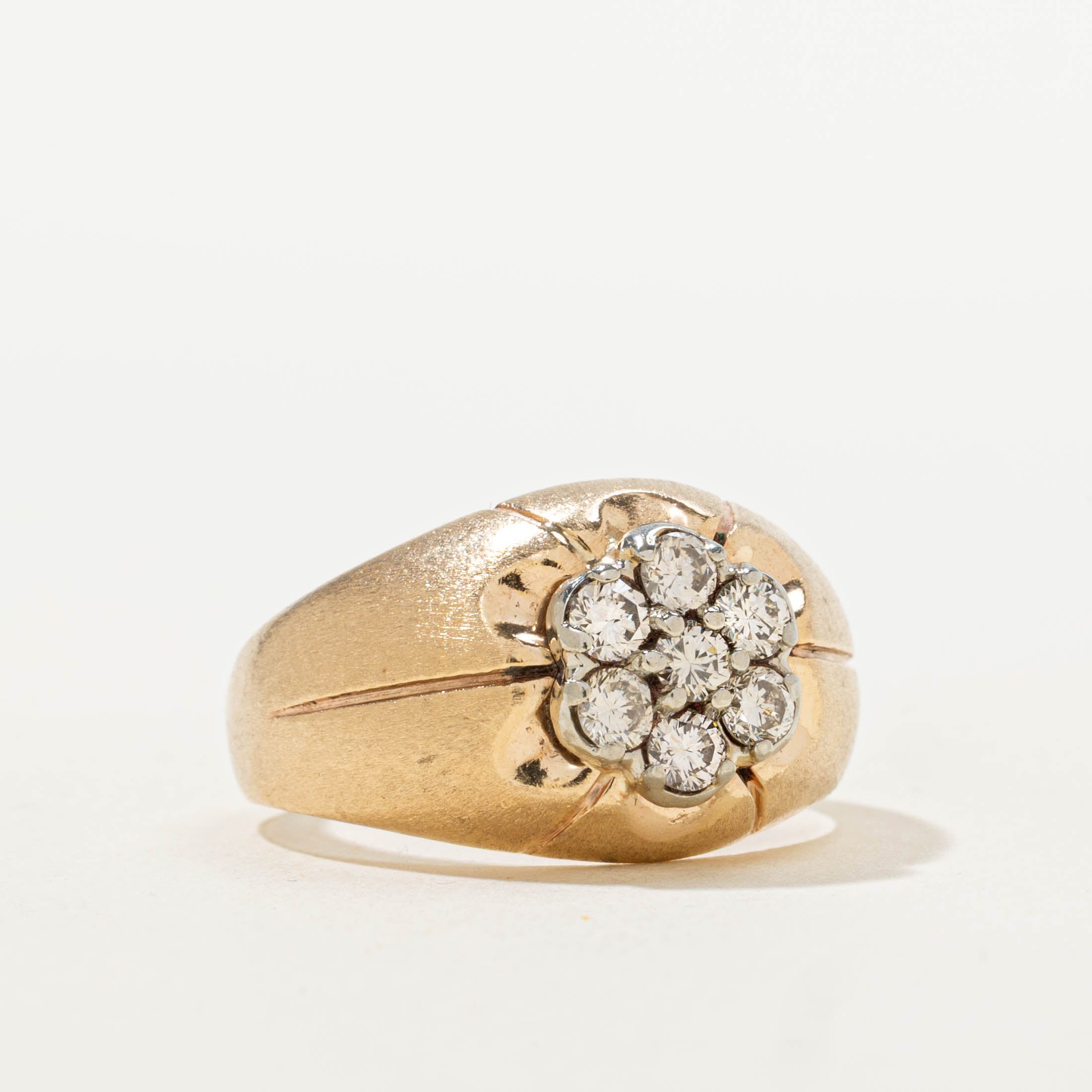 14k Diamond Daisy Cluster Dome Ring | 0.50ctw | SZ 6.25