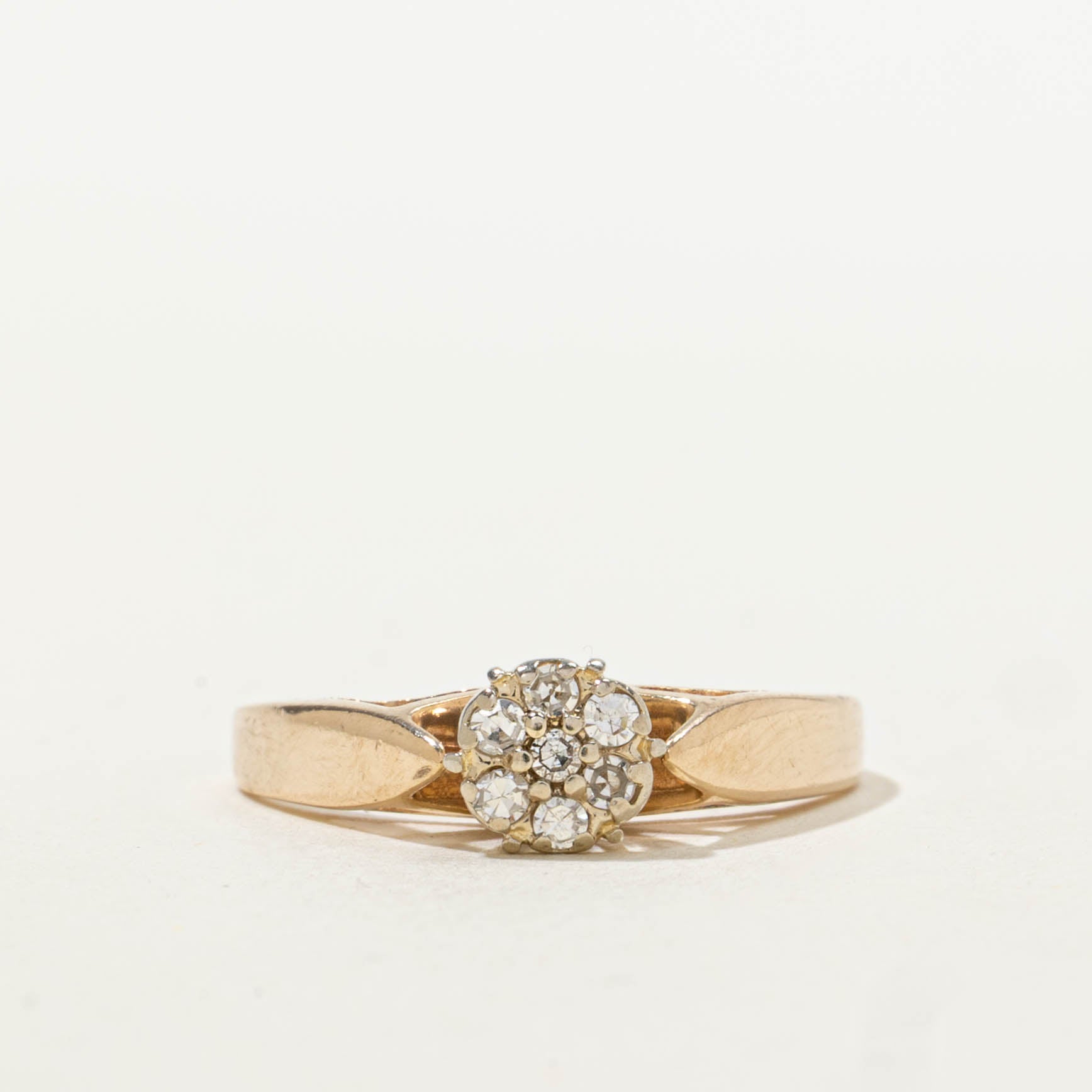 14k Diamond Daisy Cluster Cathedral Ring | 0.10ctw | SZ 6