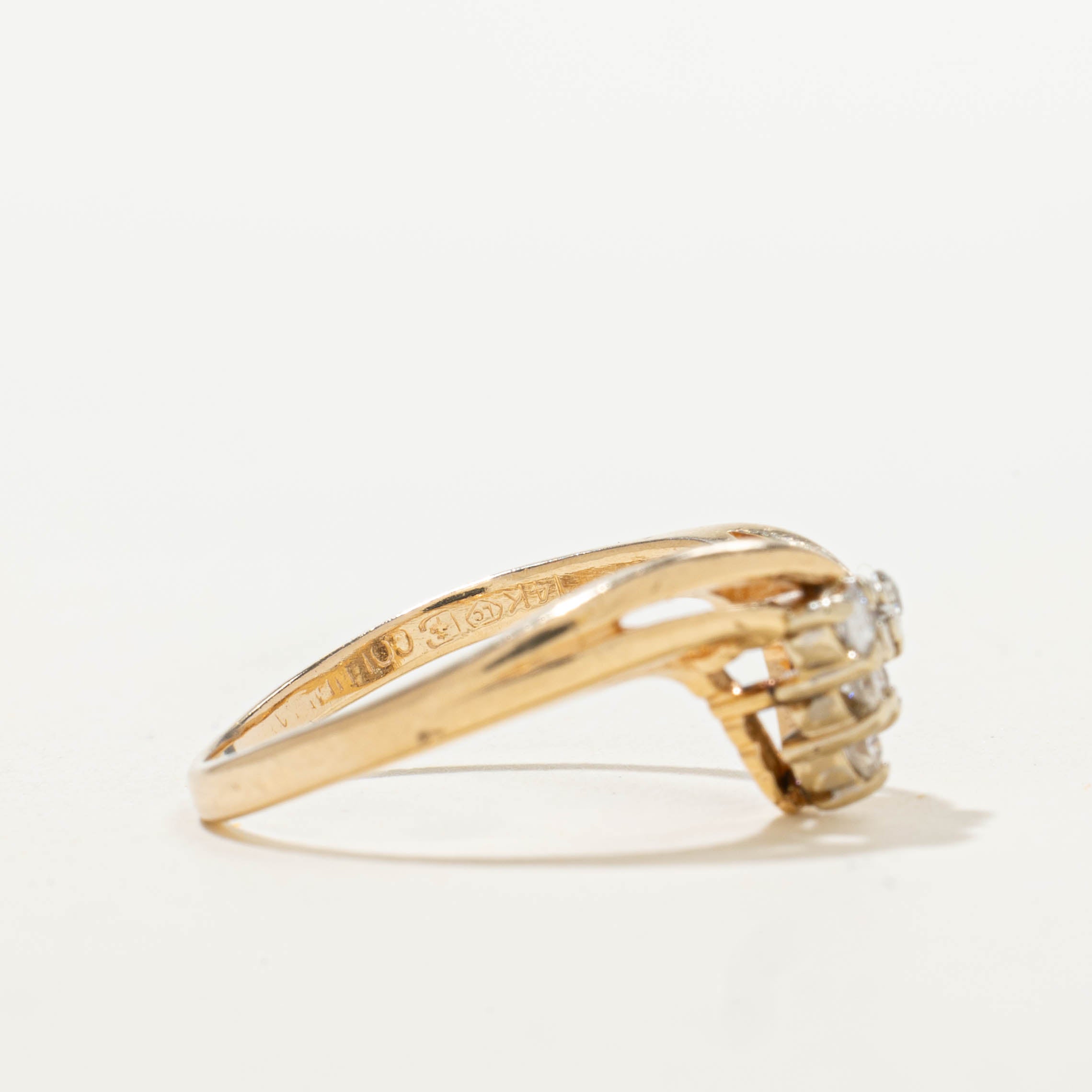 14k Diamond Triangle Cluster Ring | 0.21ctw | SZ 7