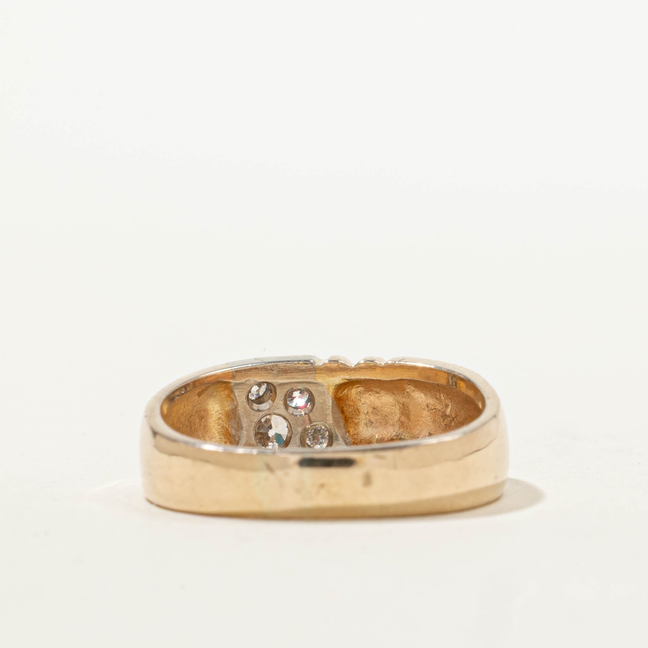14k Diamond Trapezoidal Cluster Fluted Ring | 0.42ctw | SZ 8