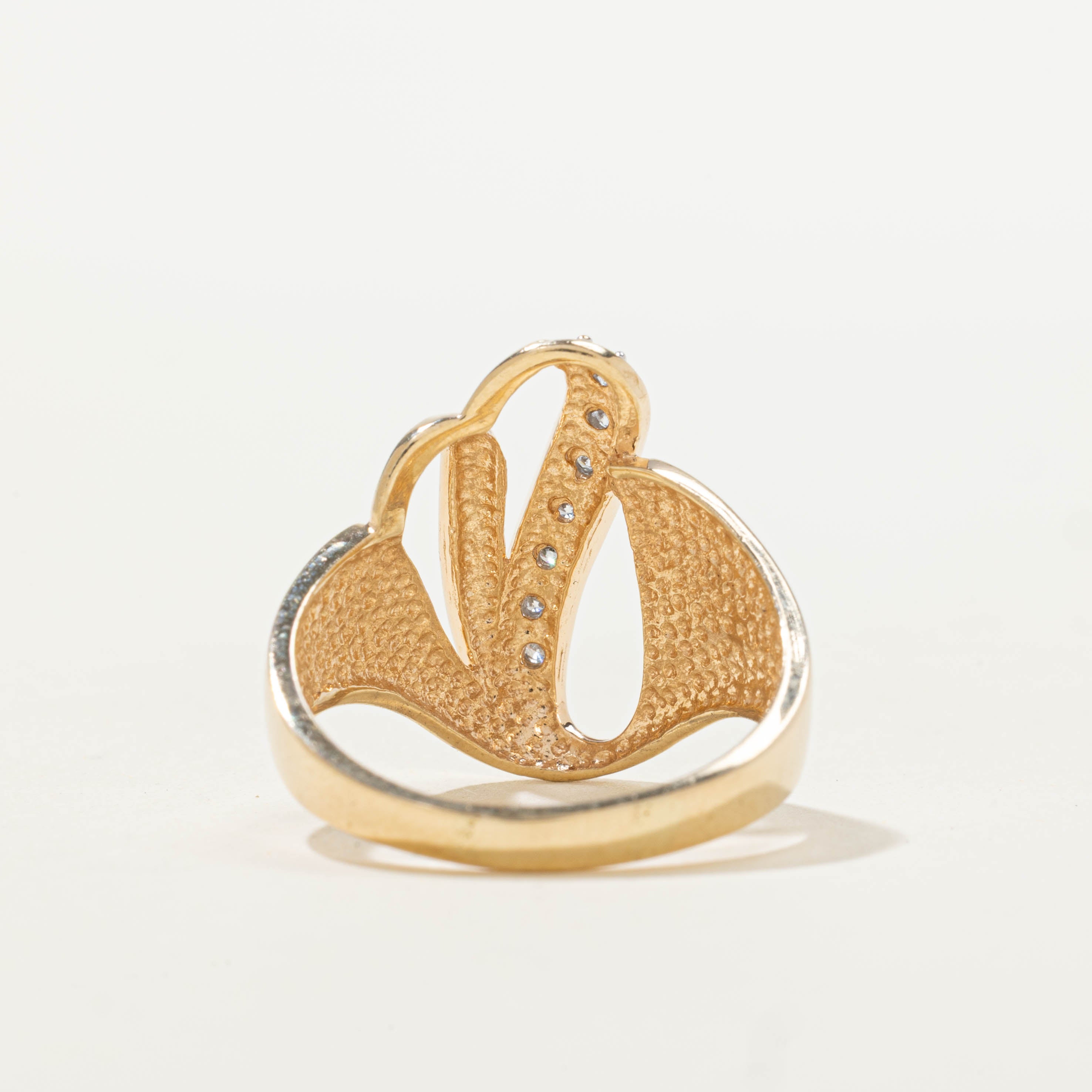 10k Diamond Waterfall Abstract Cocktail Ring | 0.10ctw | SZ 8.75