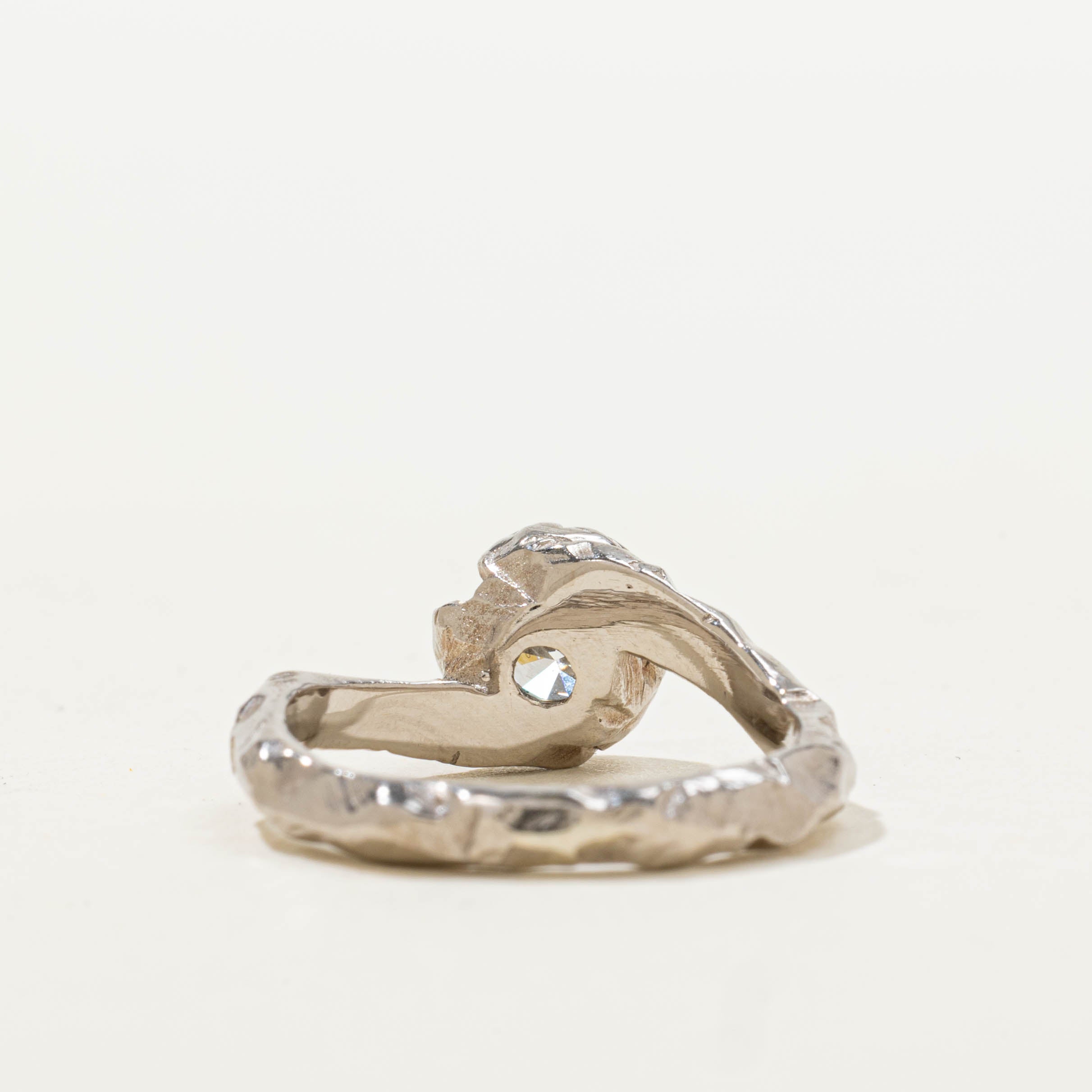 18k Solitaire Diamond Rough Bypass Ring | 0.50ct | SZ 4.25