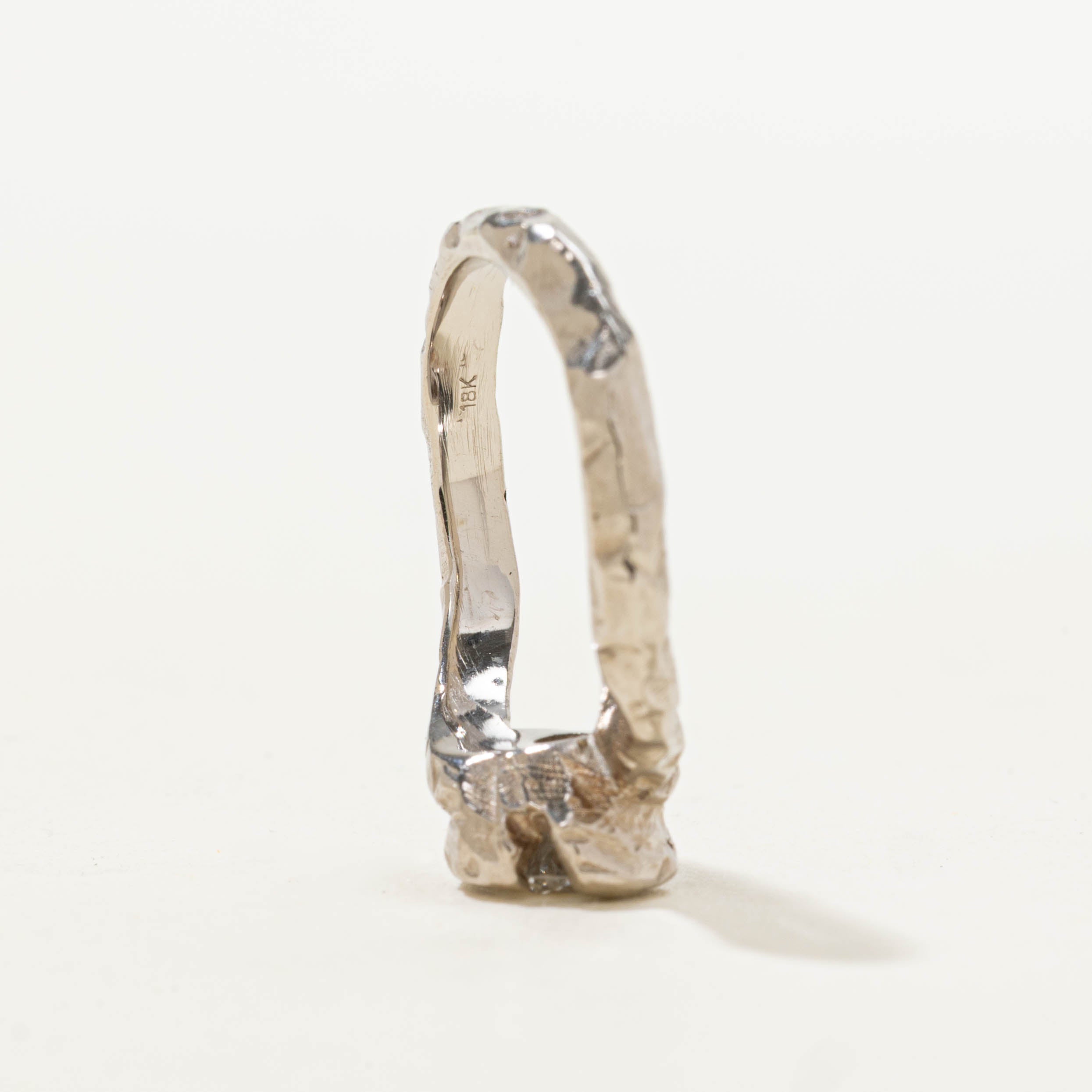 18k Solitaire Diamond Rough Bypass Ring | 0.50ct | SZ 4.25