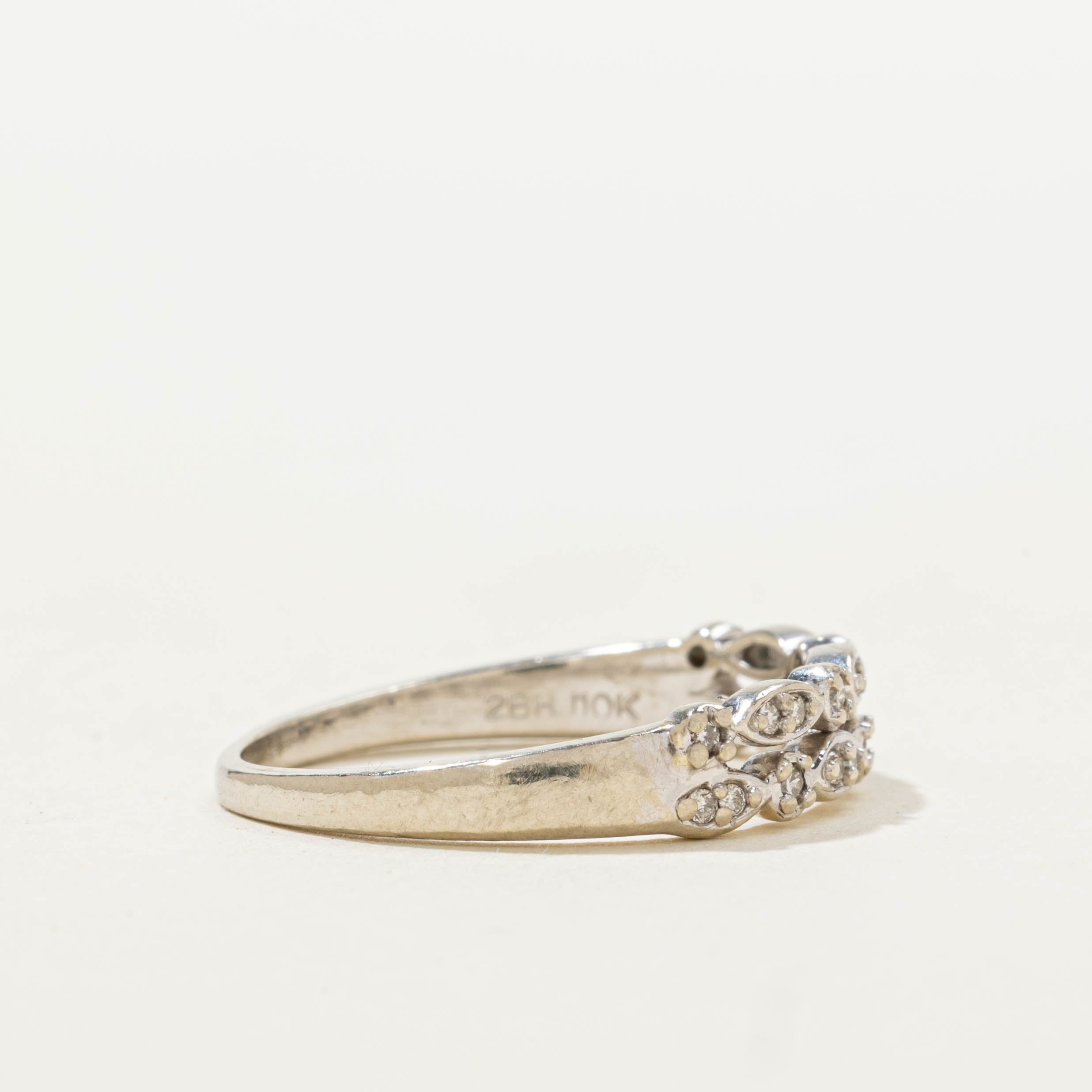 10k Multi Row Diamond Marquise Split Ring | 0.13ctw | SZ 7.25