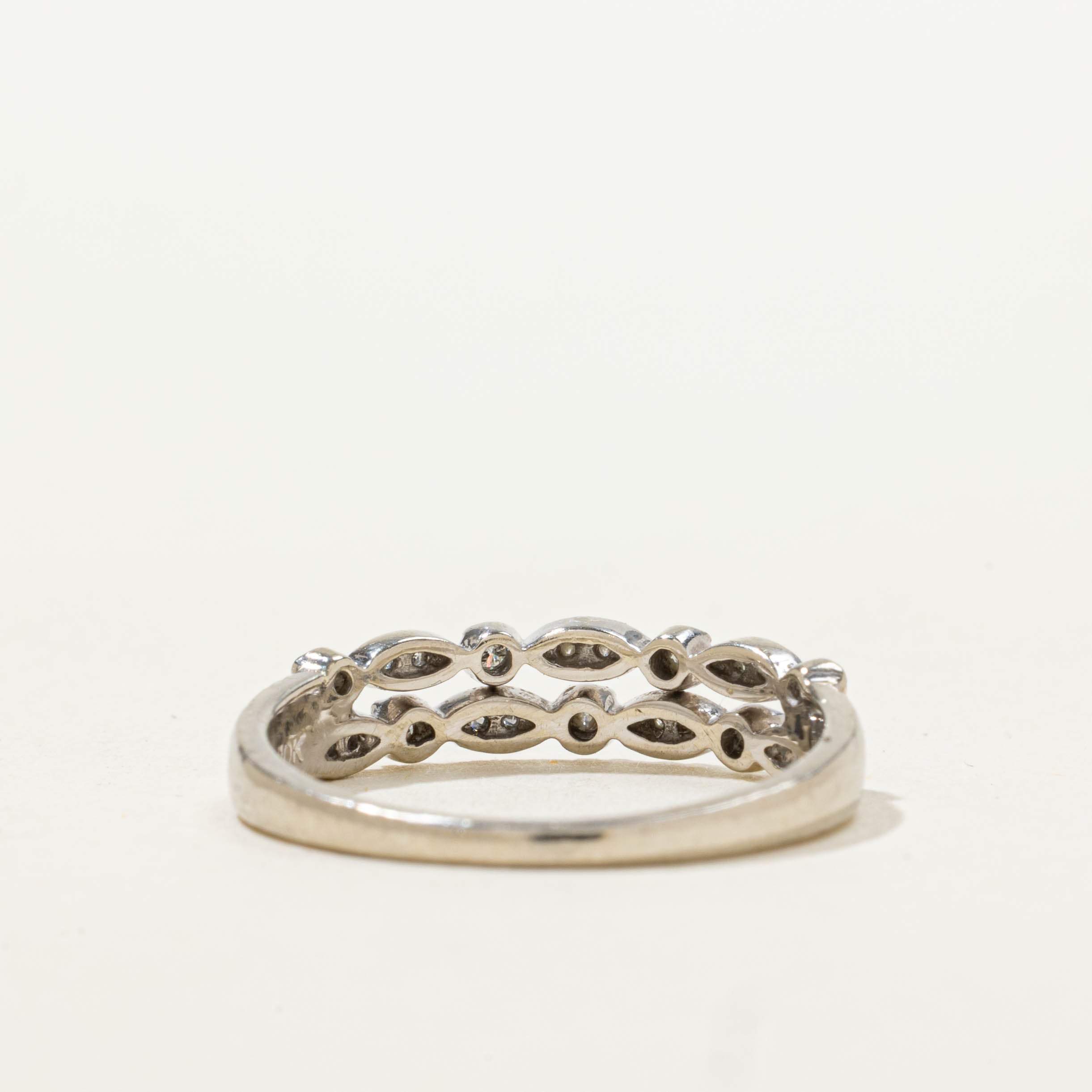 10k Multi Row Diamond Marquise Split Ring | 0.13ctw | SZ 7.25