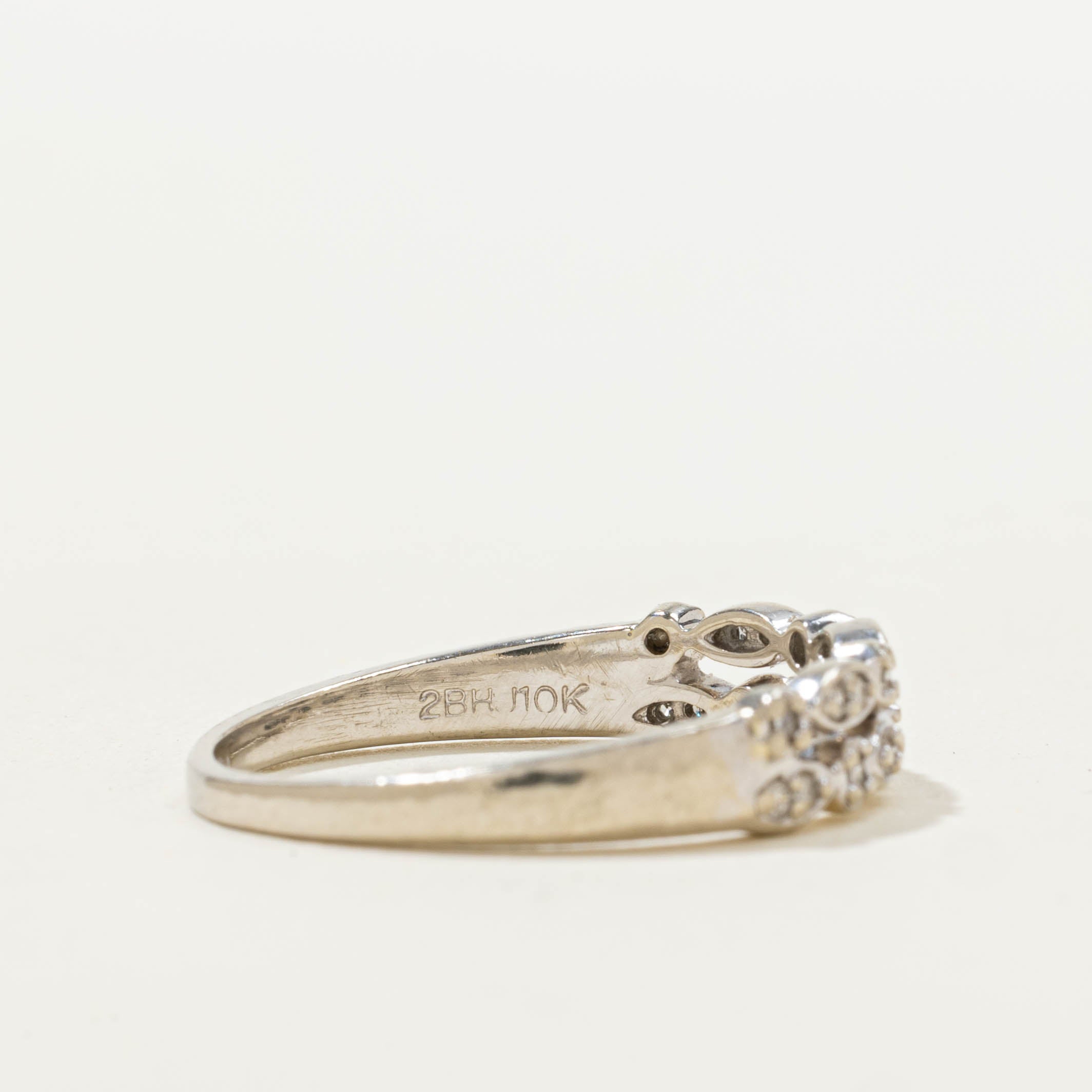 10k Multi Row Diamond Marquise Split Ring | 0.13ctw | SZ 7.25