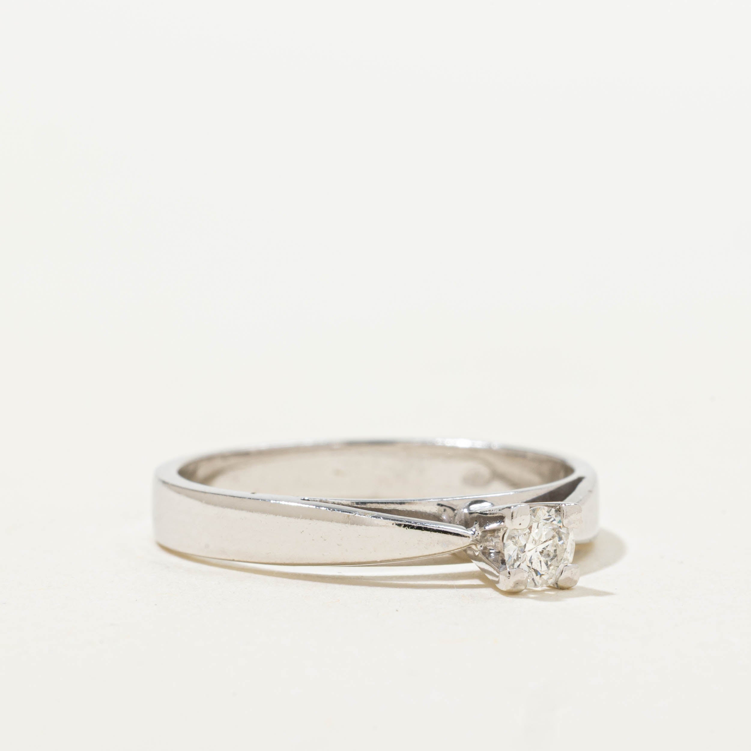 9k White Gold Solitaire Diamond Band | 0.13ctw | SZ 6.75
