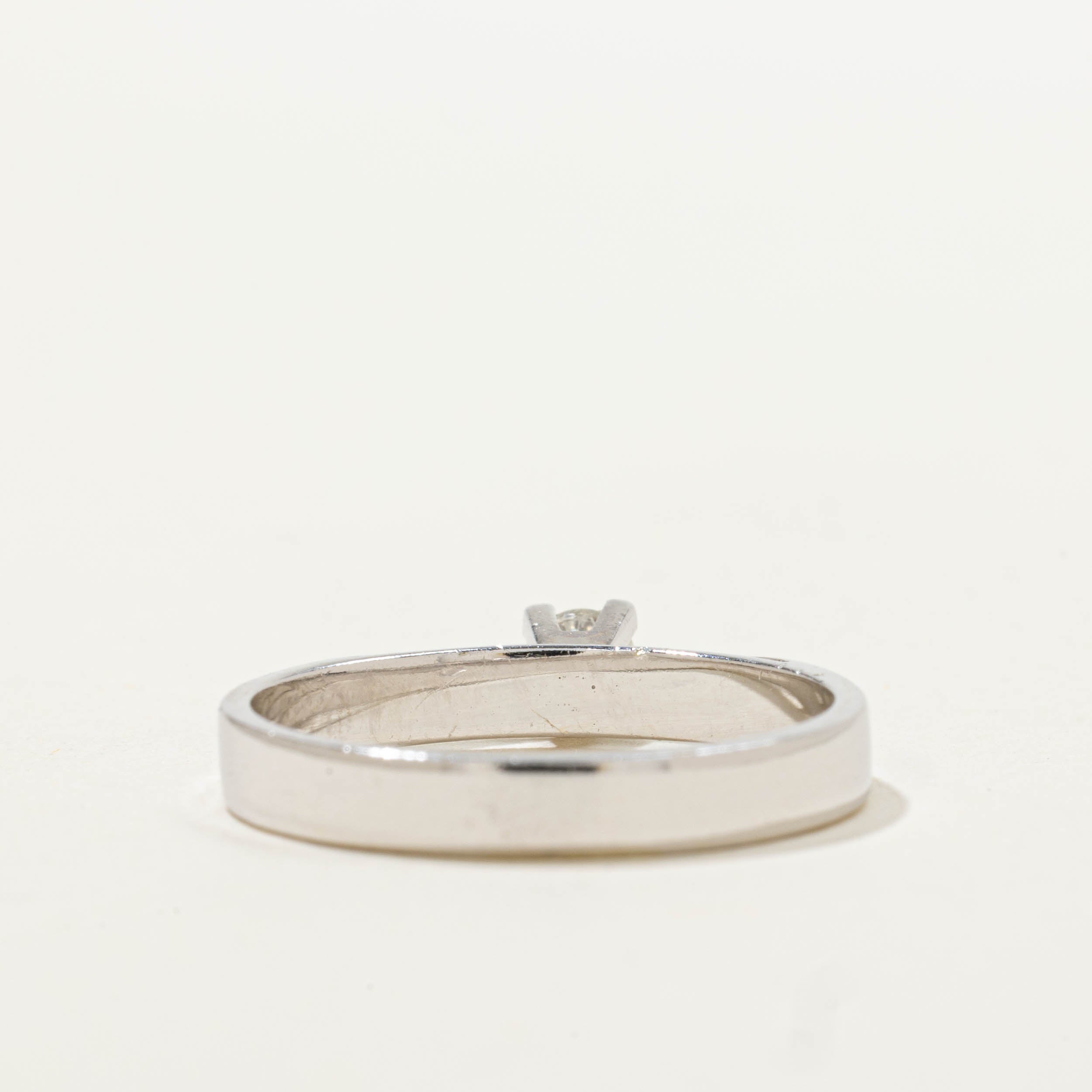 9k White Gold Solitaire Diamond Band | 0.13ctw | SZ 6.75