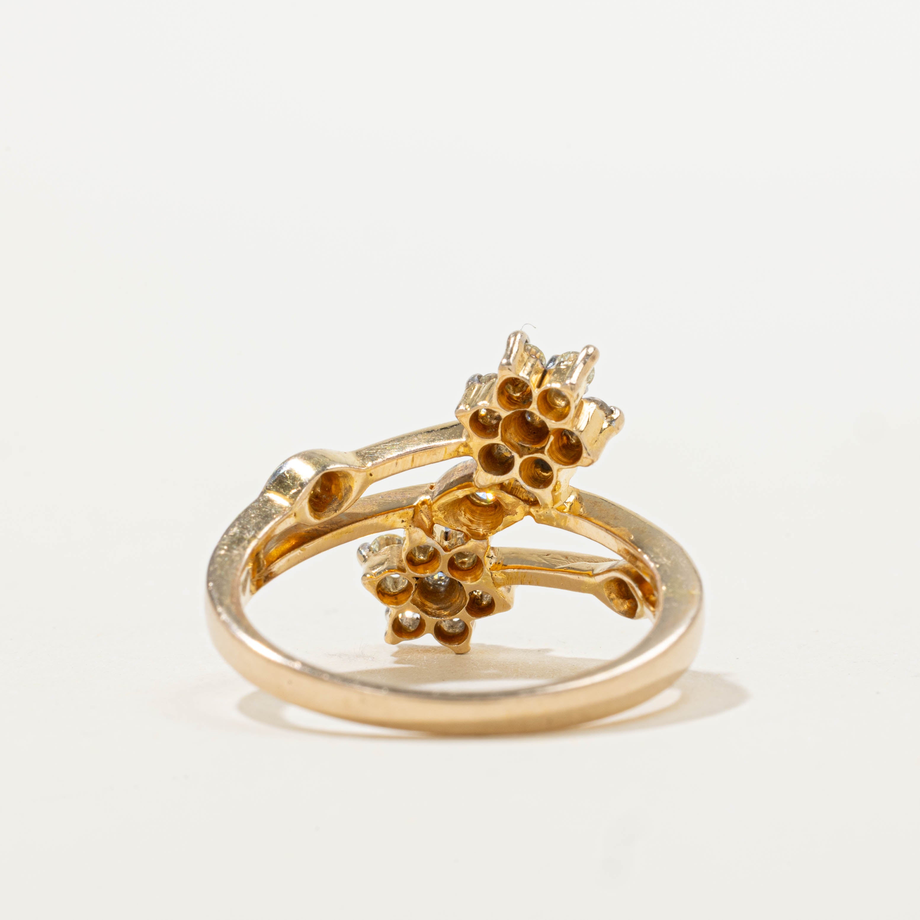 18k Scattered Diamond Petal Openwork Ring | 0.40ctw | SZ 7