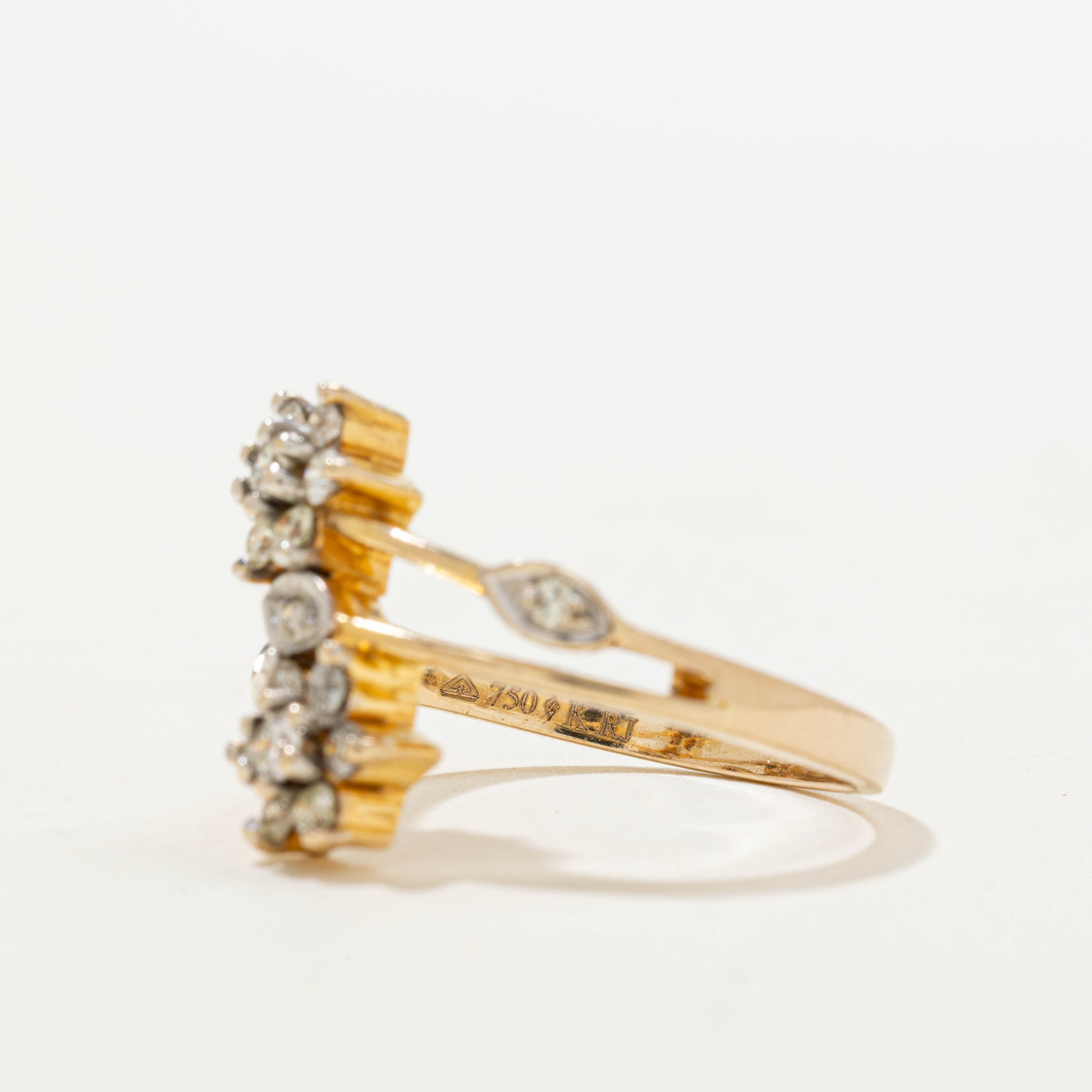 18k Scattered Diamond Petal Openwork Ring | 0.40ctw | SZ 7