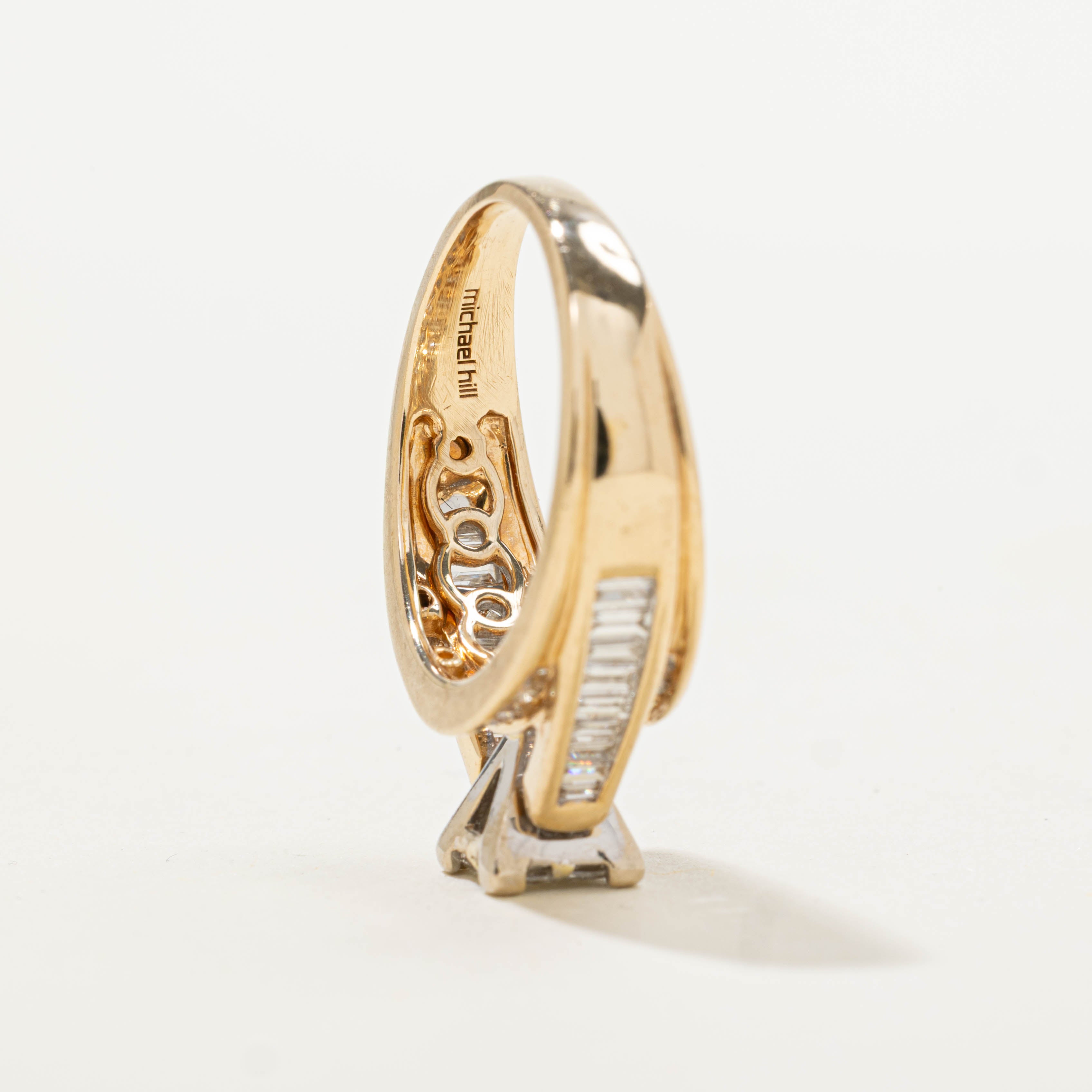 14k Flush Set Diamond Illusion Cluster Ring | 1.00ctw | SZ 6.25