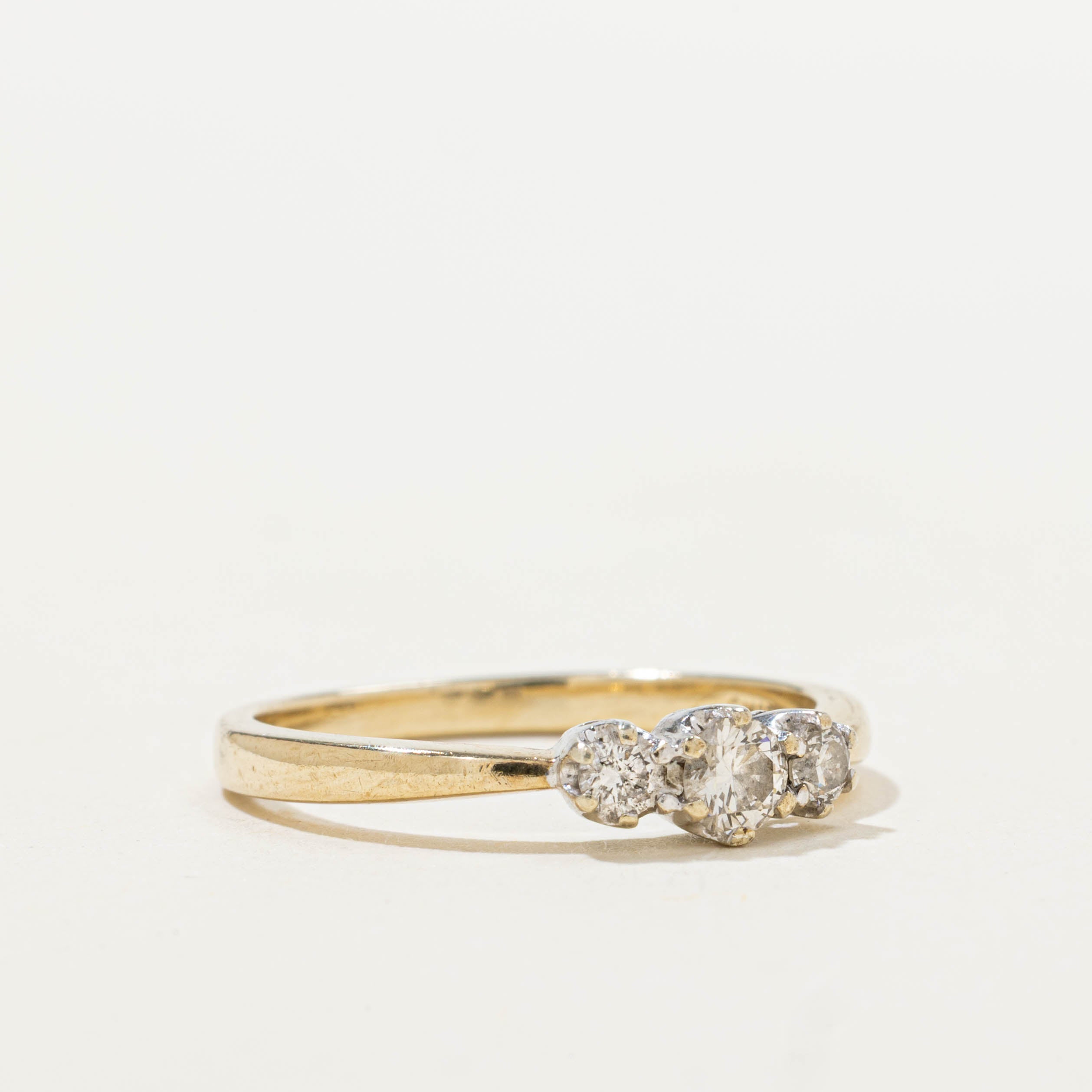 Three Stone Diamond Reverse Tapered Ring | 0.28ctw | SZ 5.75