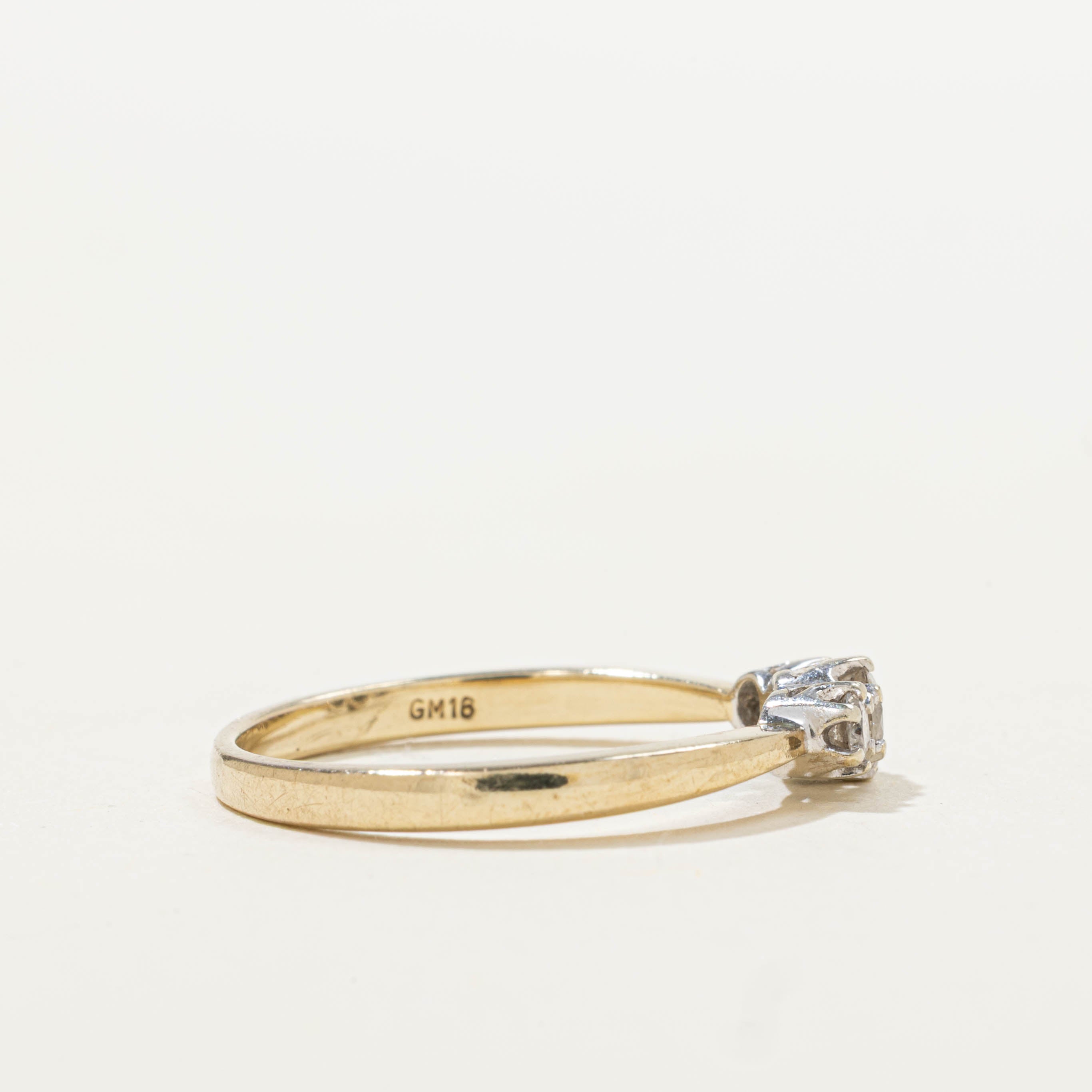 Three Stone Diamond Reverse Tapered Ring | 0.28ctw | SZ 5.75