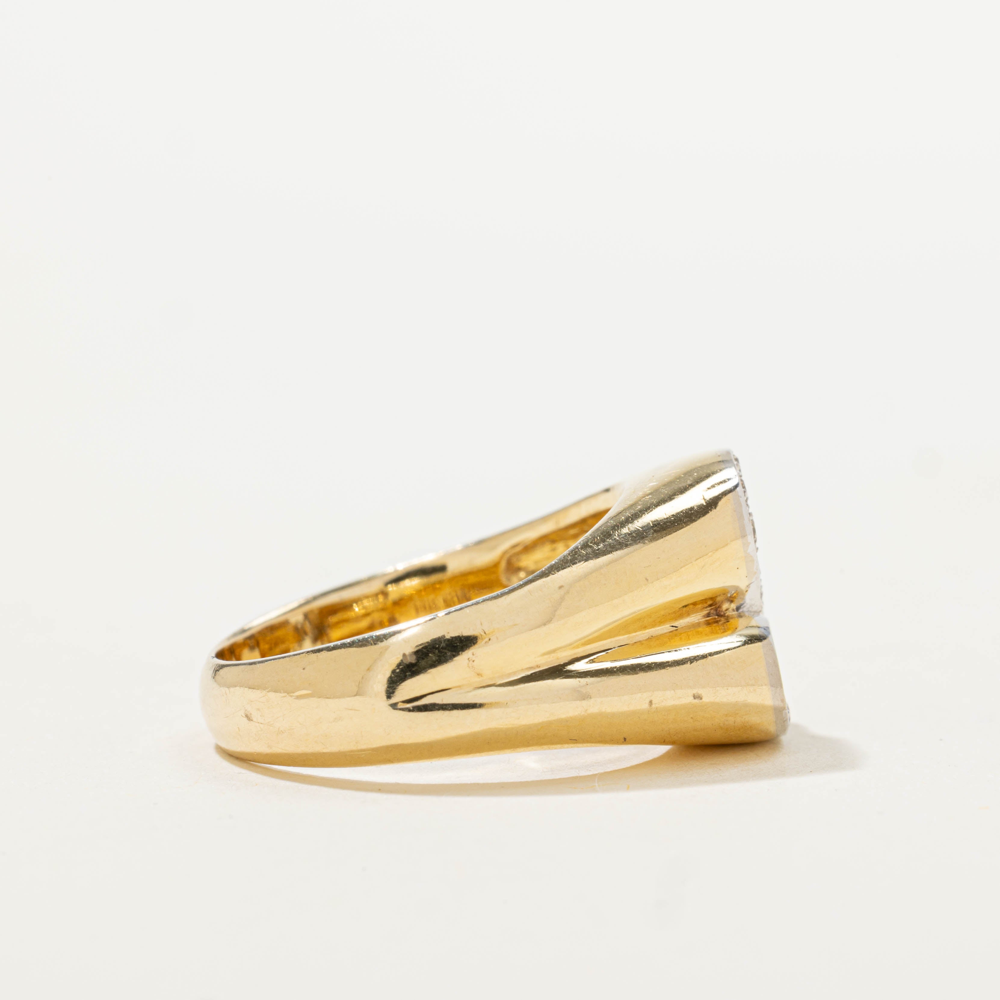 14k Diamond Waterfall “S” Initialized Ring | 0.16ctw | SZ 6