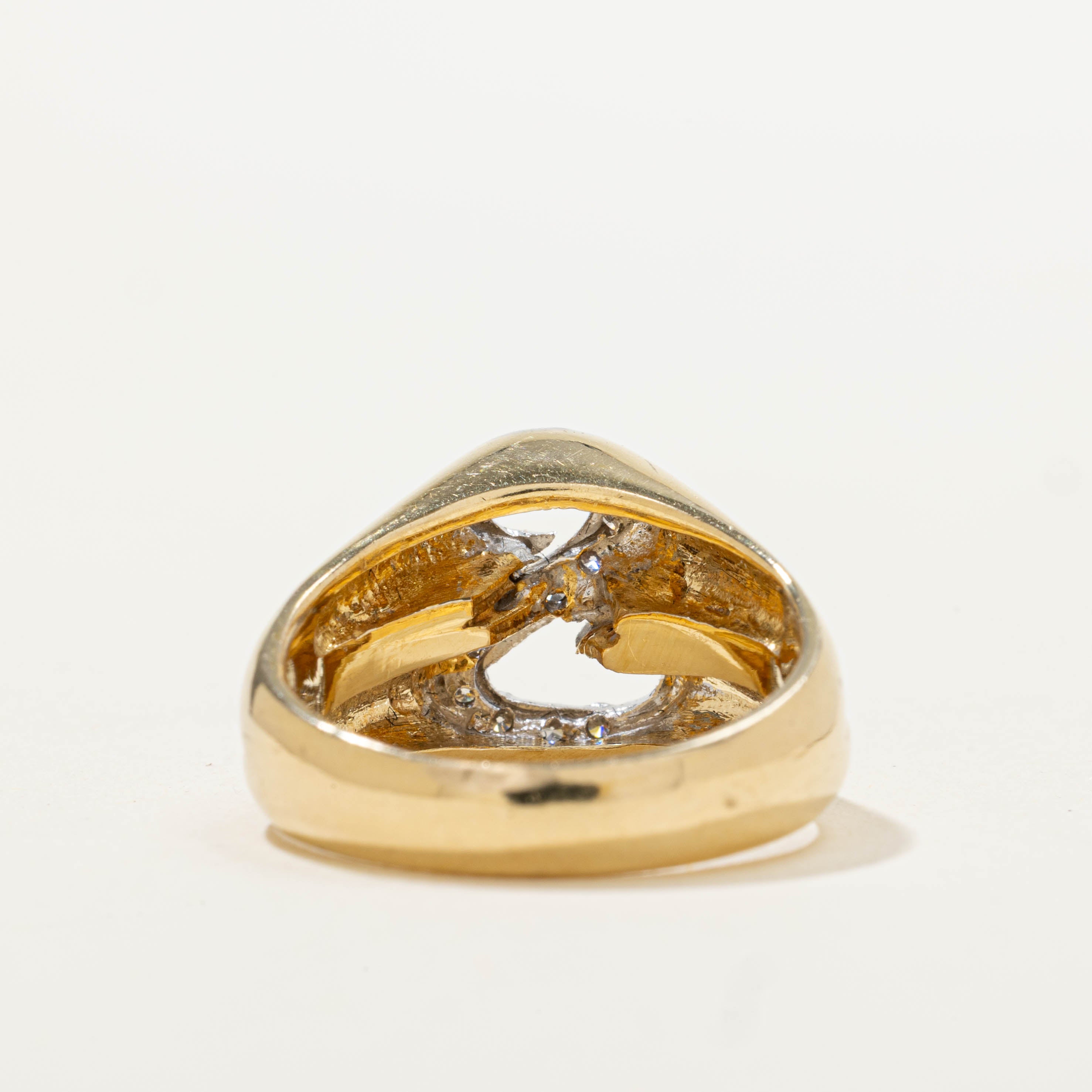 14k Diamond Waterfall “S” Initialized Ring | 0.16ctw | SZ 6